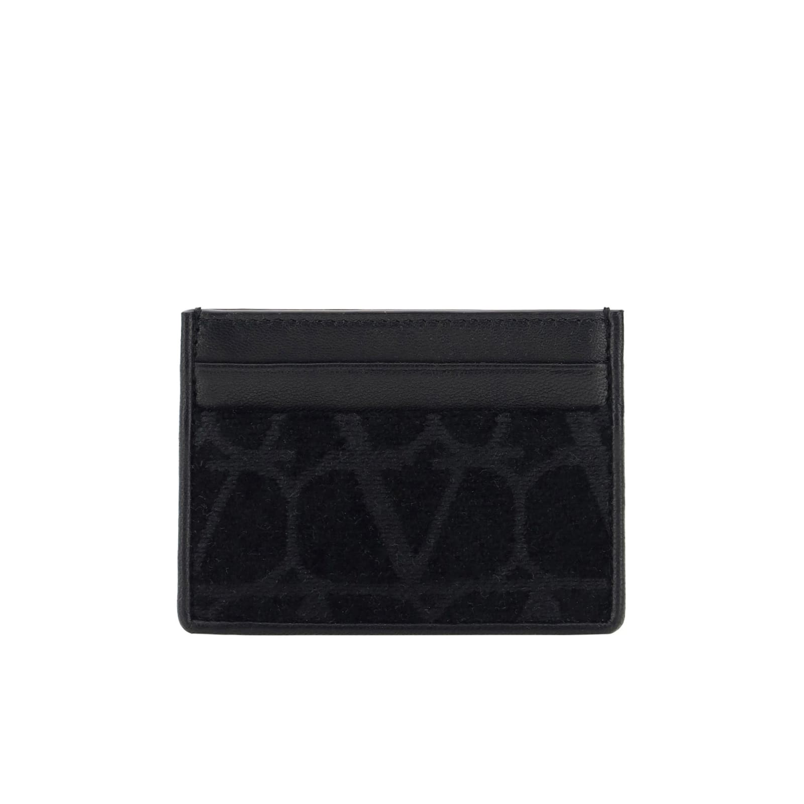 Shop Valentino Garavani Toile Iconographe Card Holder In Black