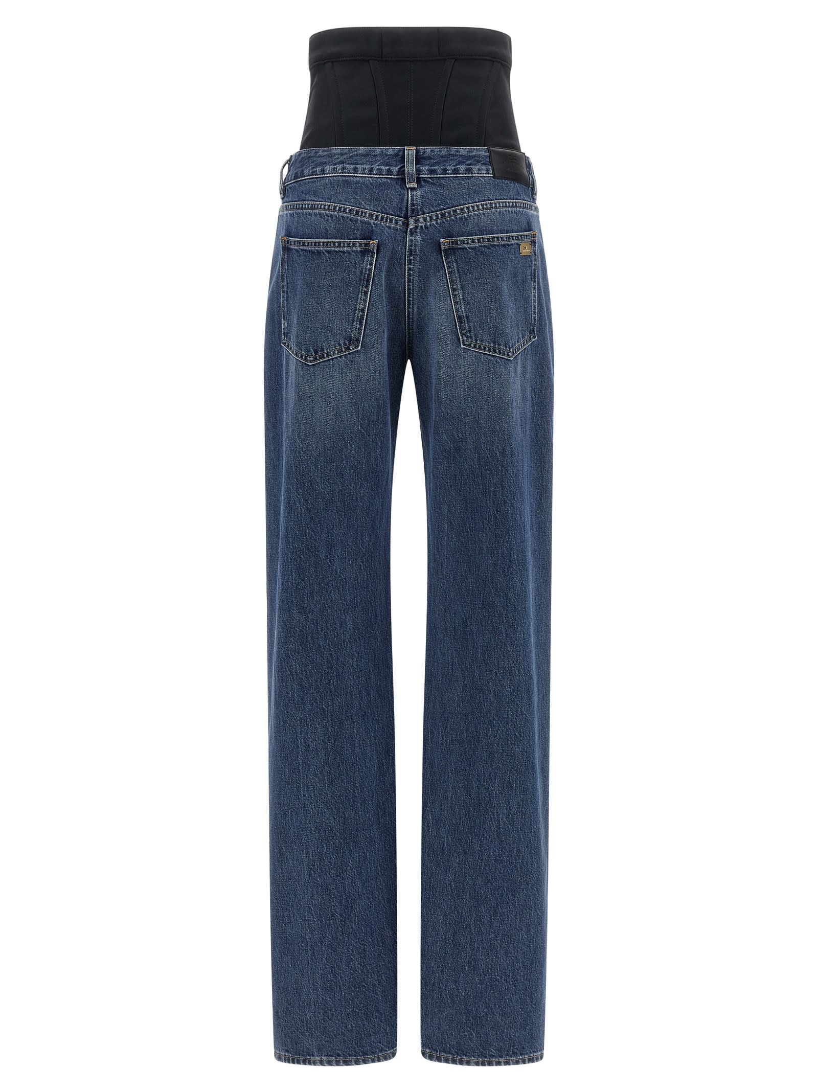 Elisabetta Franchi Corset-waistband Jeans In Blue