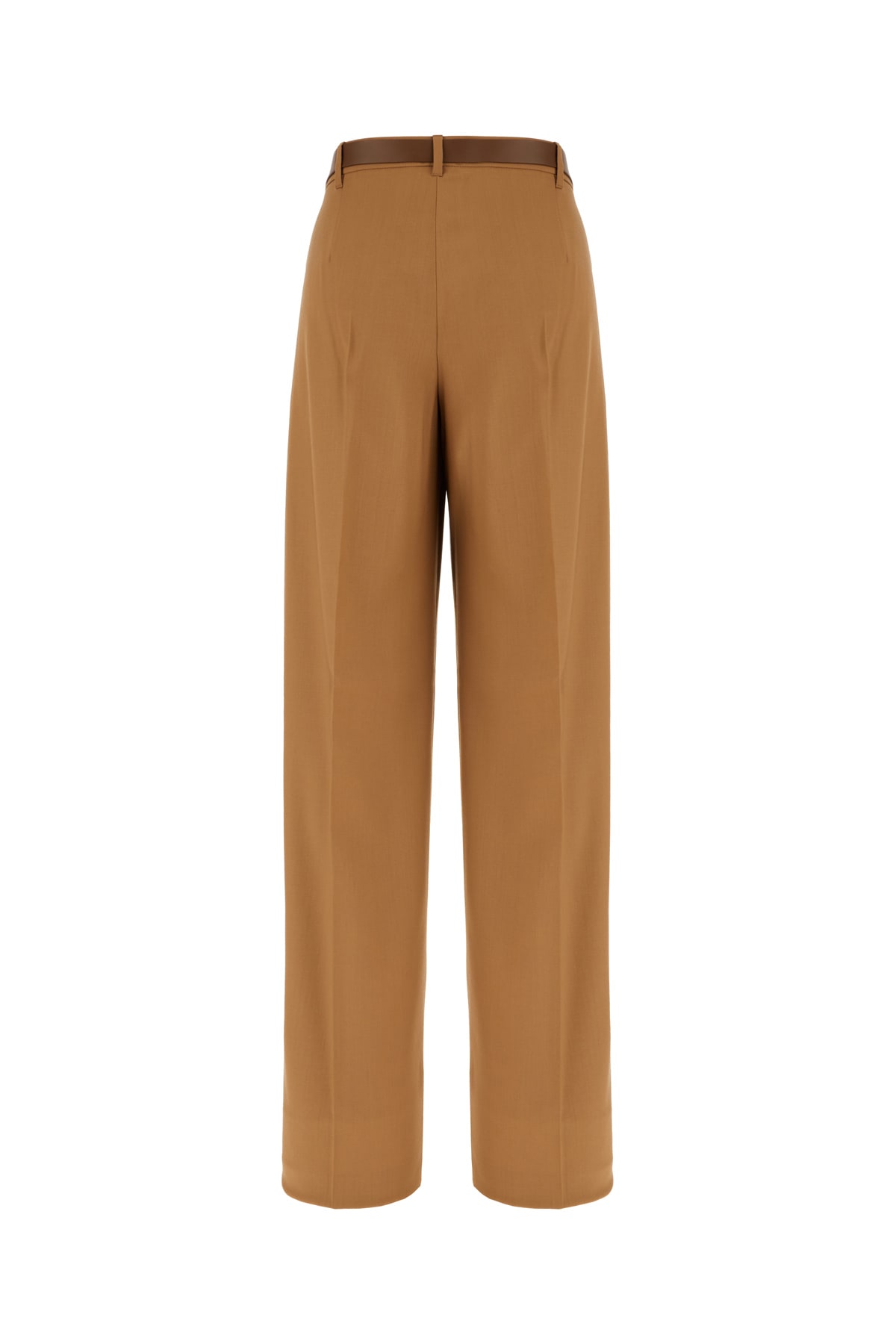 Max Mara Camel Wool Pants In Brown