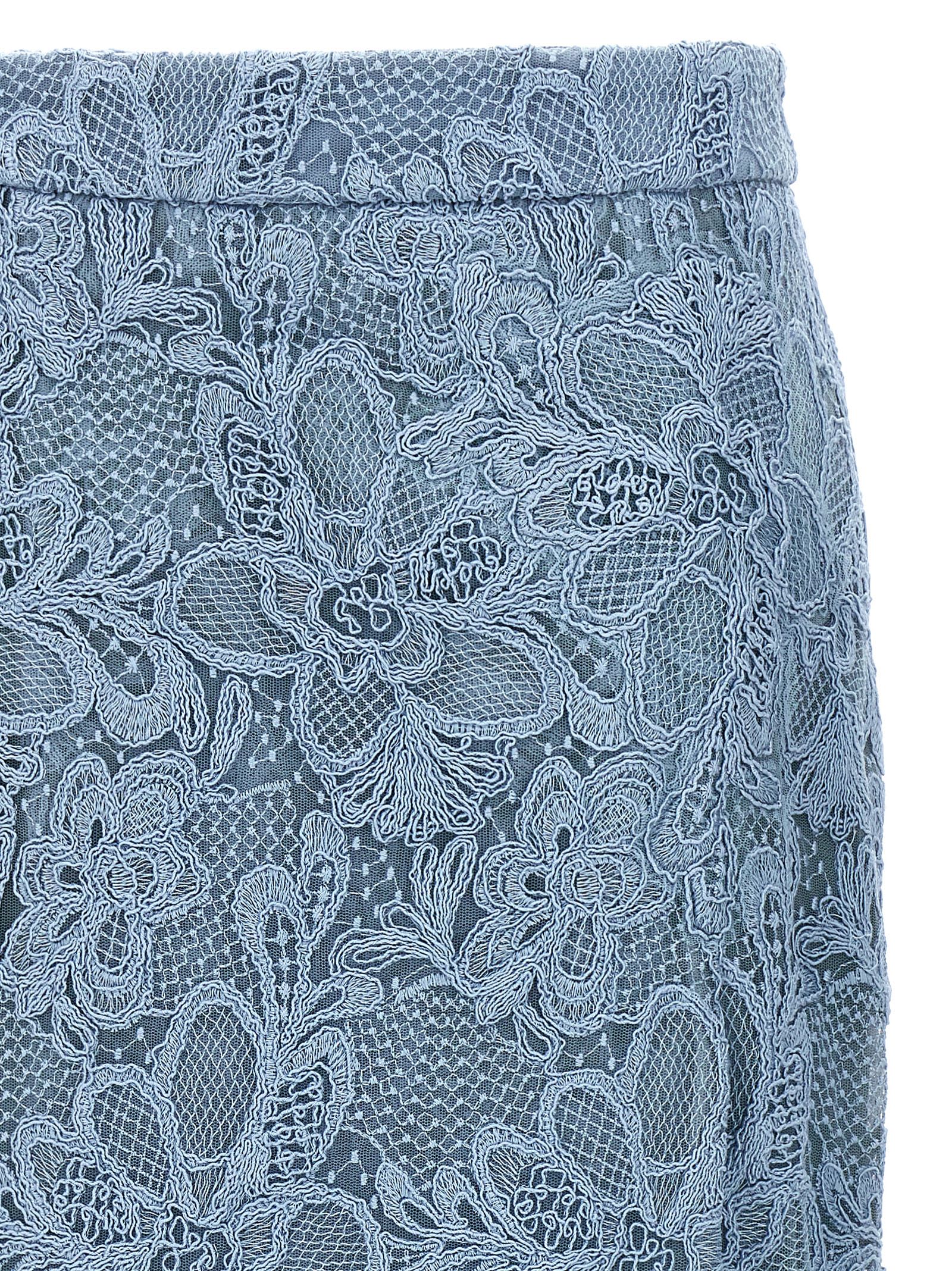 Shop Ermanno Scervino Lace Skirt In Light Blue