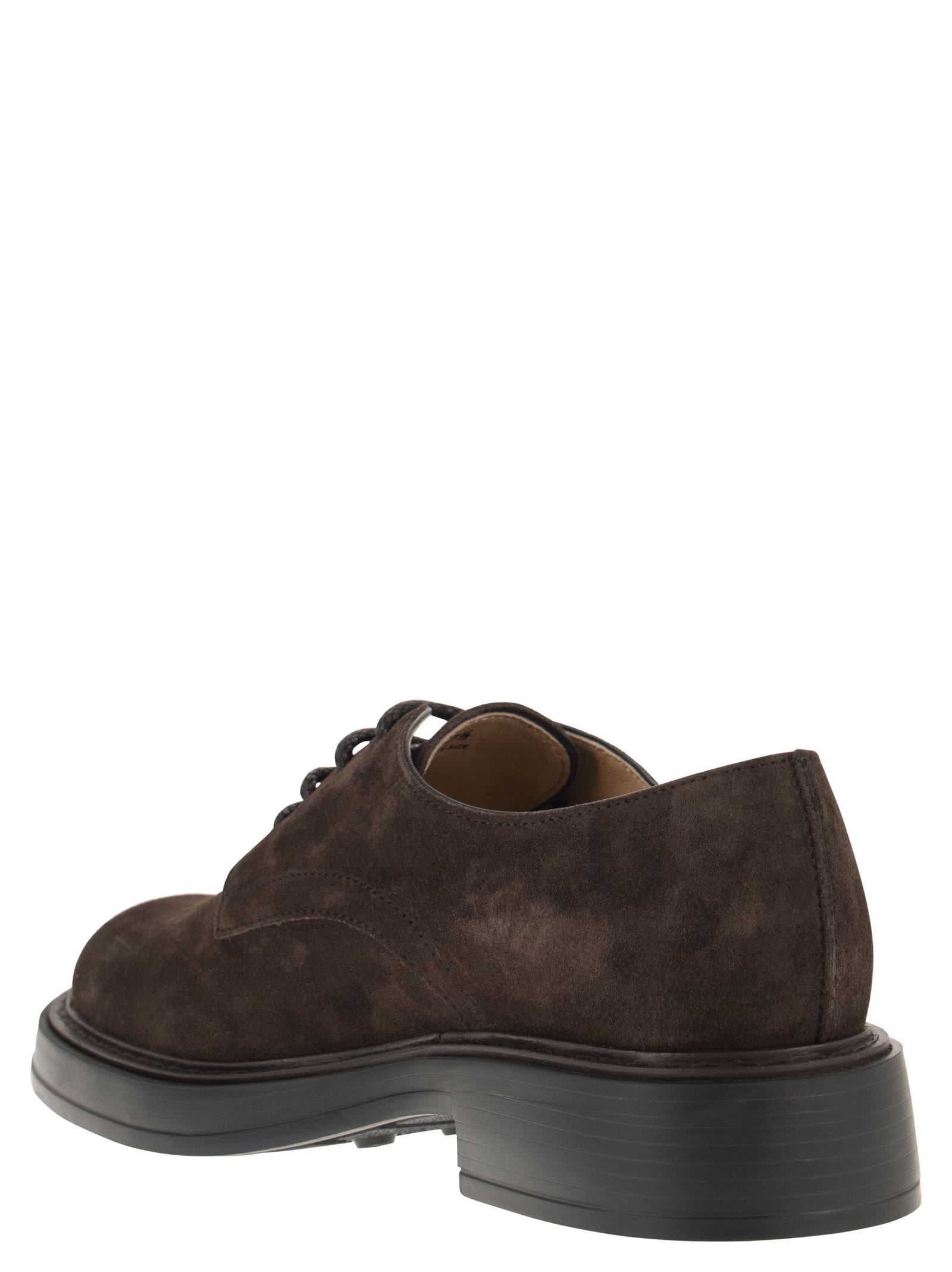 Tod's Suede Lace Up Shoes Flat Shoes Brown In Brown