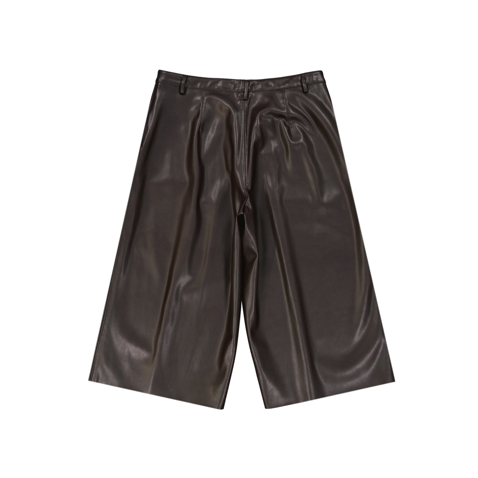Shop Blanca Vita Faux Leather Shorts In Brown