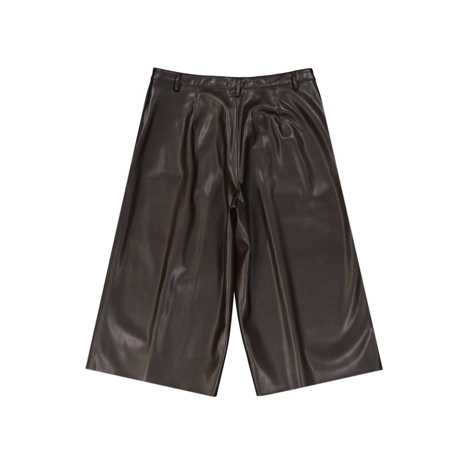 Blanca Vita Faux Leather Shorts In Brown