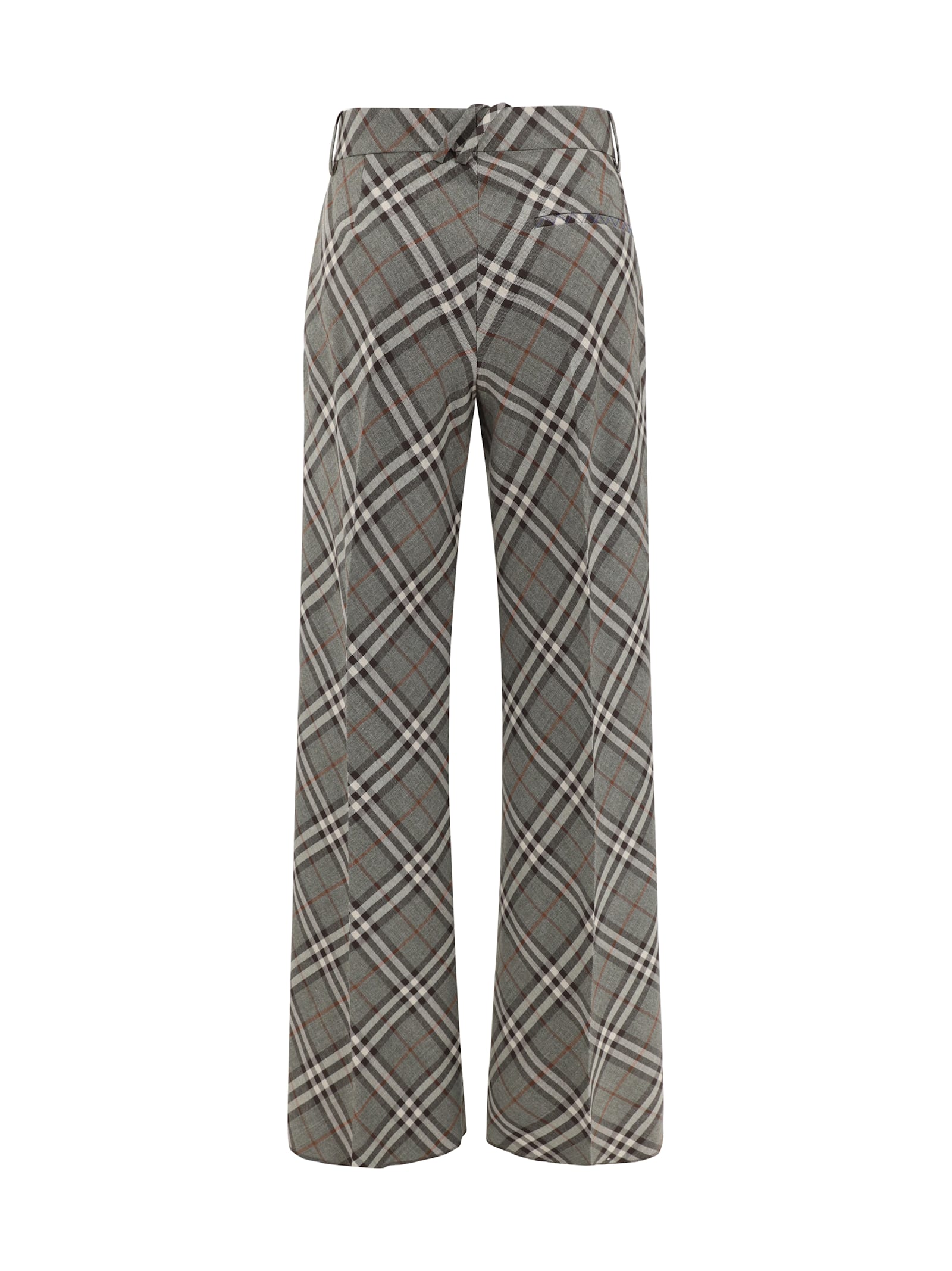 Shop Burberry Straight Leg Check Wool Trousers In Crater Ip Check