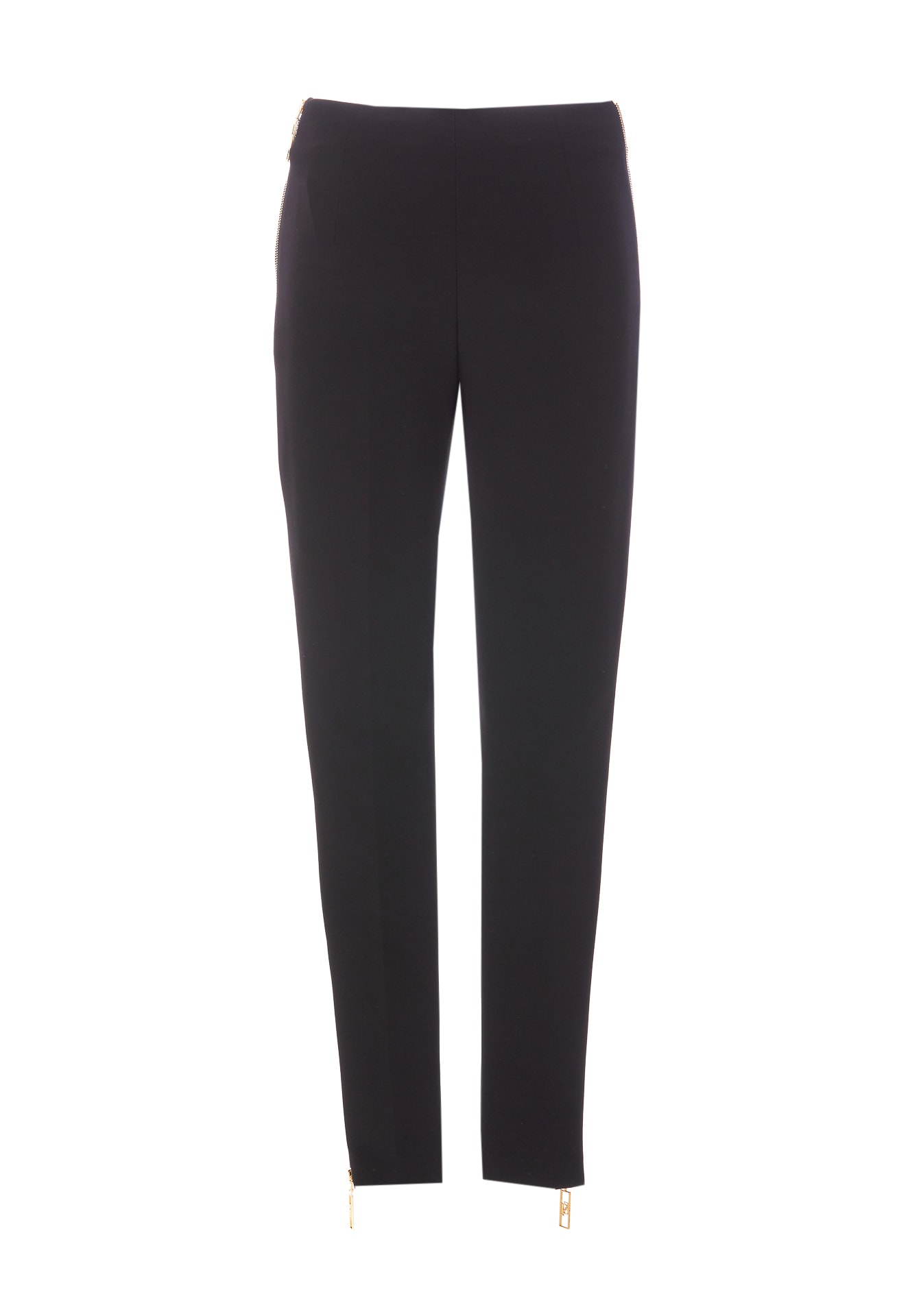 Shop Elisabetta Franchi Logo Straight Pants In Black