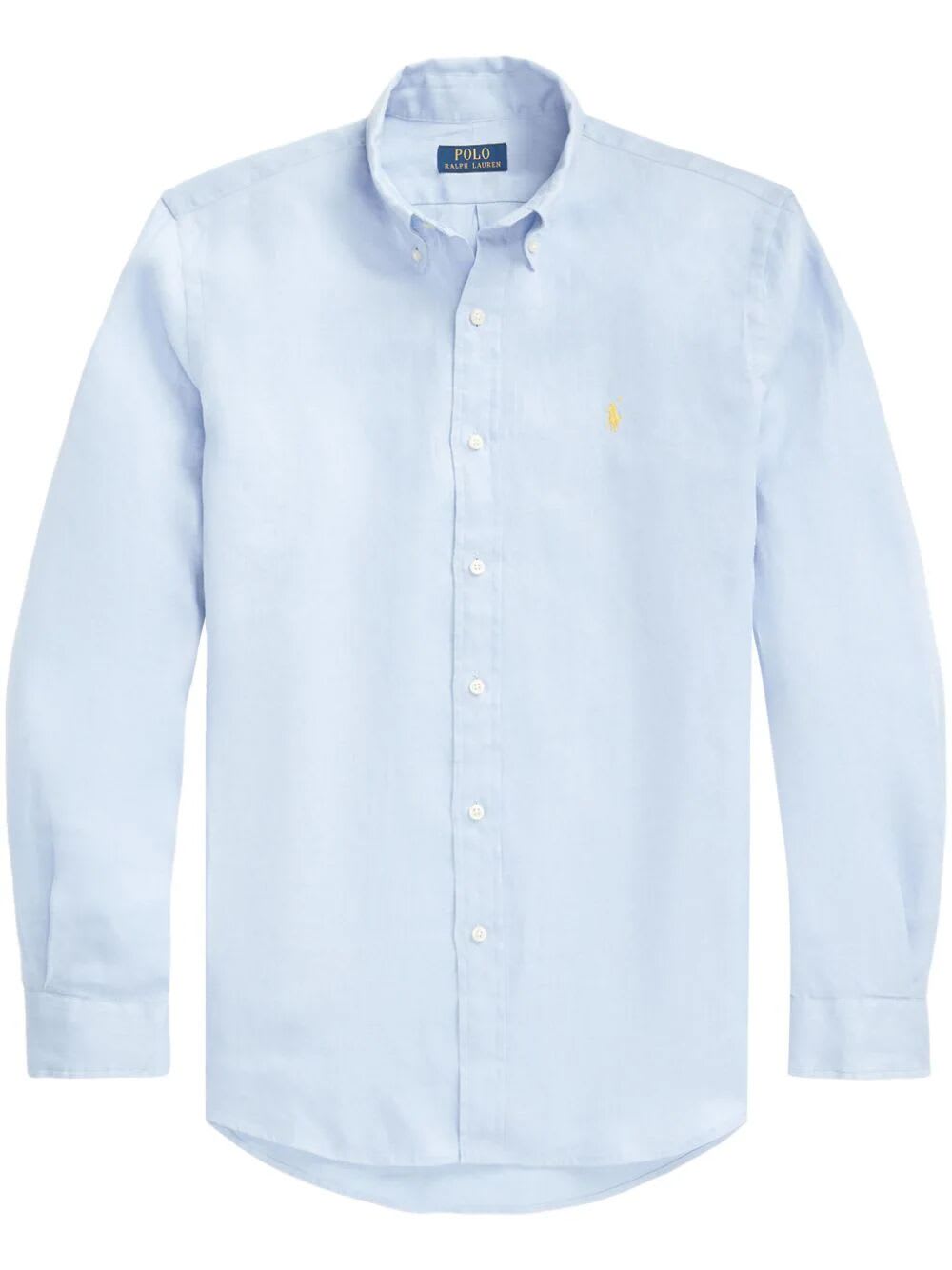 Shop Polo Ralph Lauren Slim Fit Sport Shirt In Blue Hyacinth