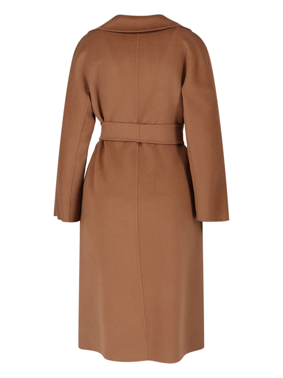 Max Mara Canneti Double Breasted Wool-cachemere Double Drap Long Coat Coats Brown In Brown