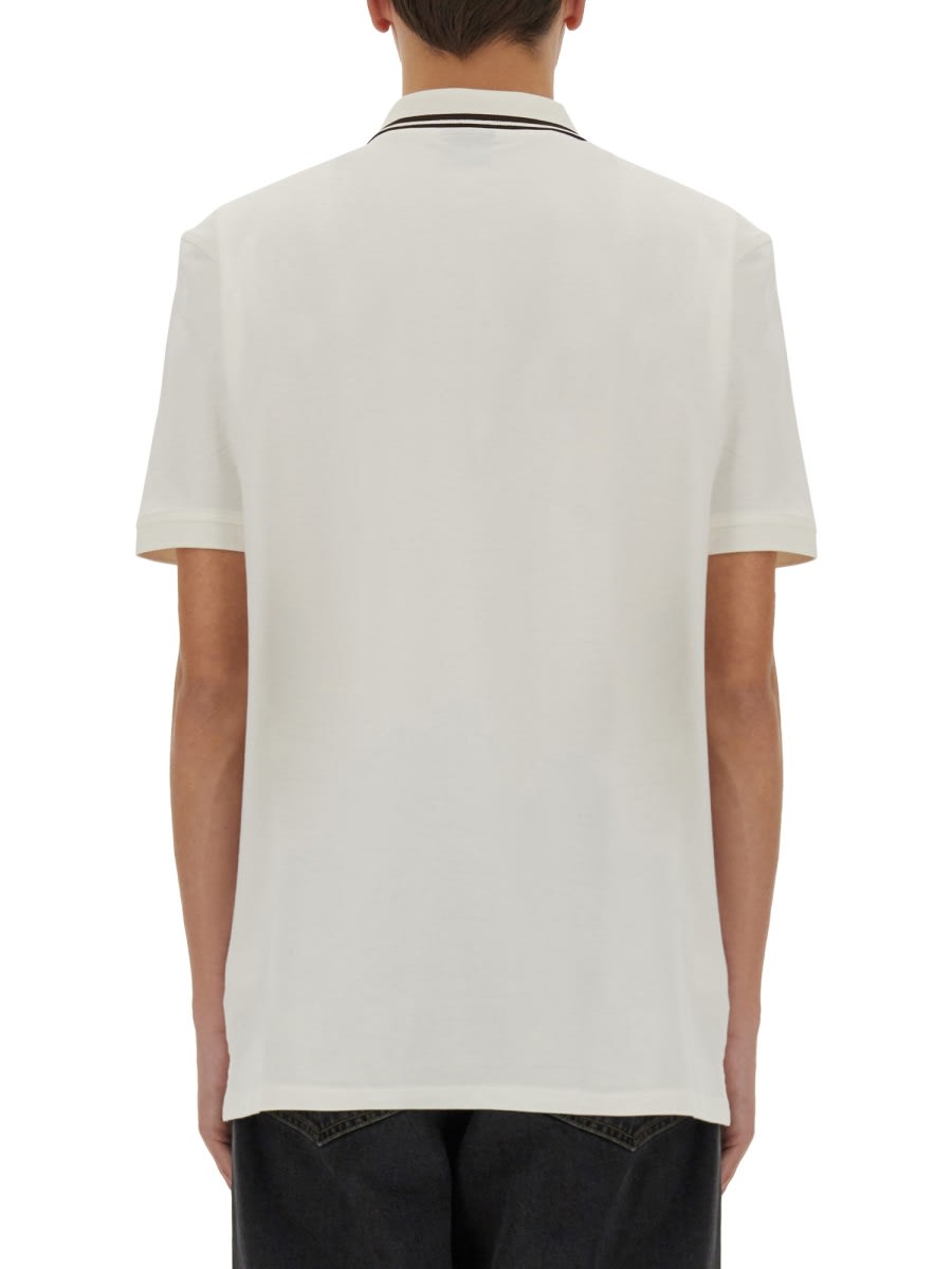 Ps By Paul Smith Ps Paul Smith Cotton Pique Polo In White