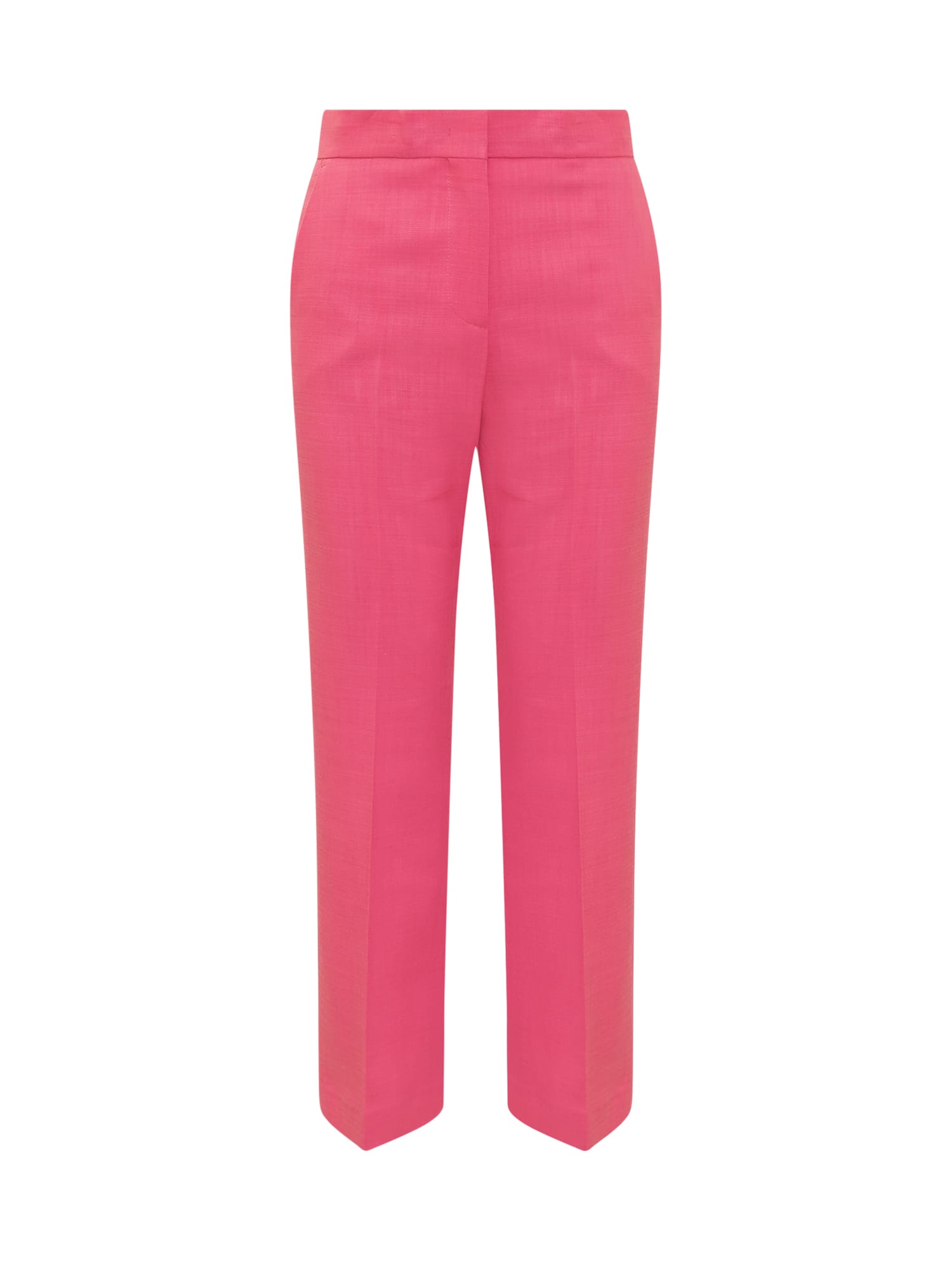 Shop Msgm Long Pants In Hot Pink