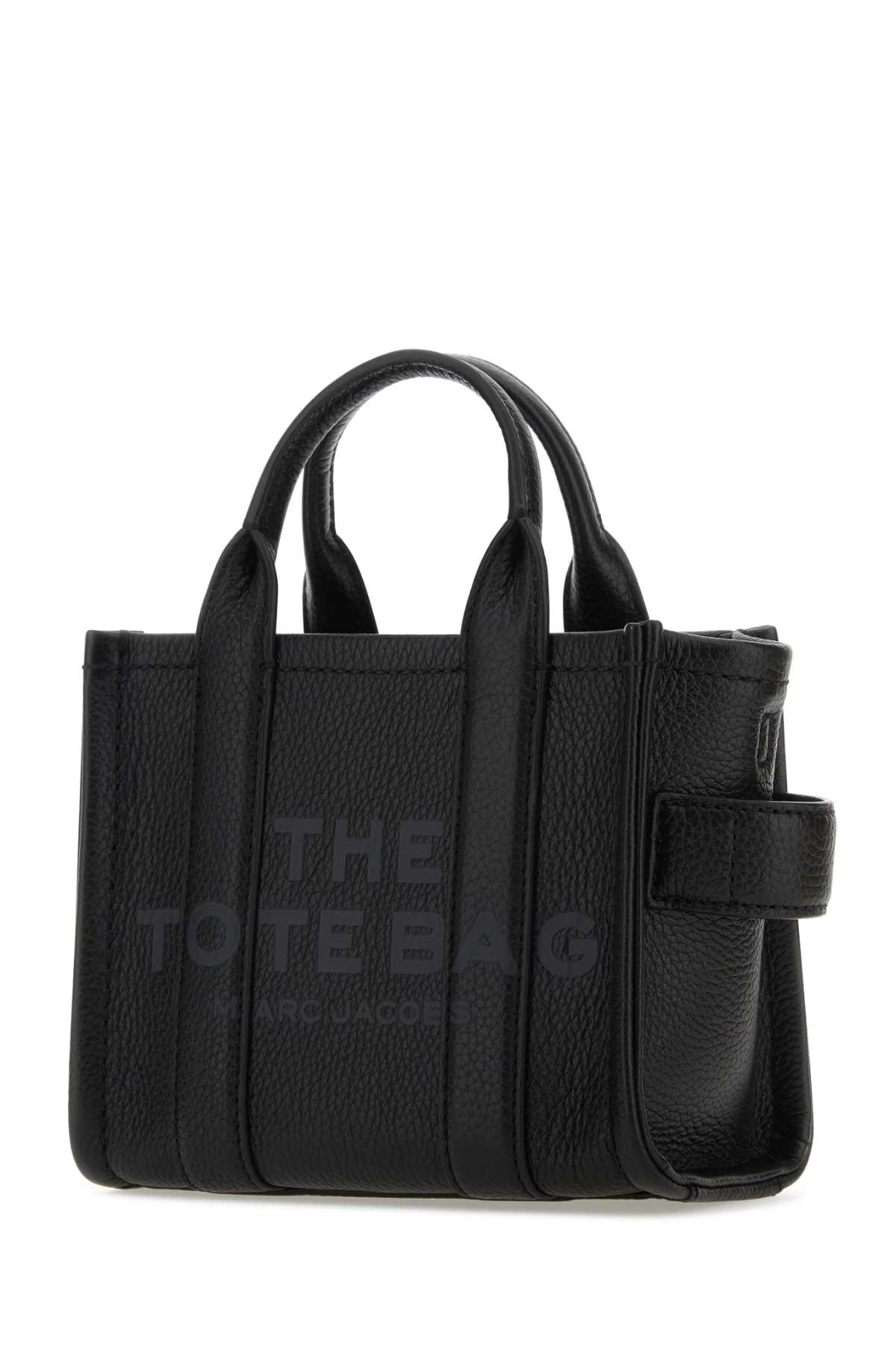 Shop Marc Jacobs Black Leather Micro The Tote Bag Handbag In 001