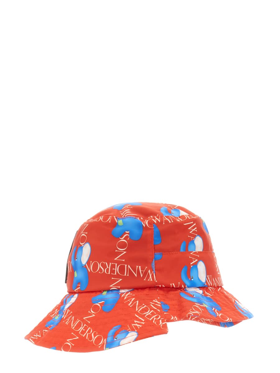 Shop Jw Anderson Asymmetrical Fishermans Hat In Red