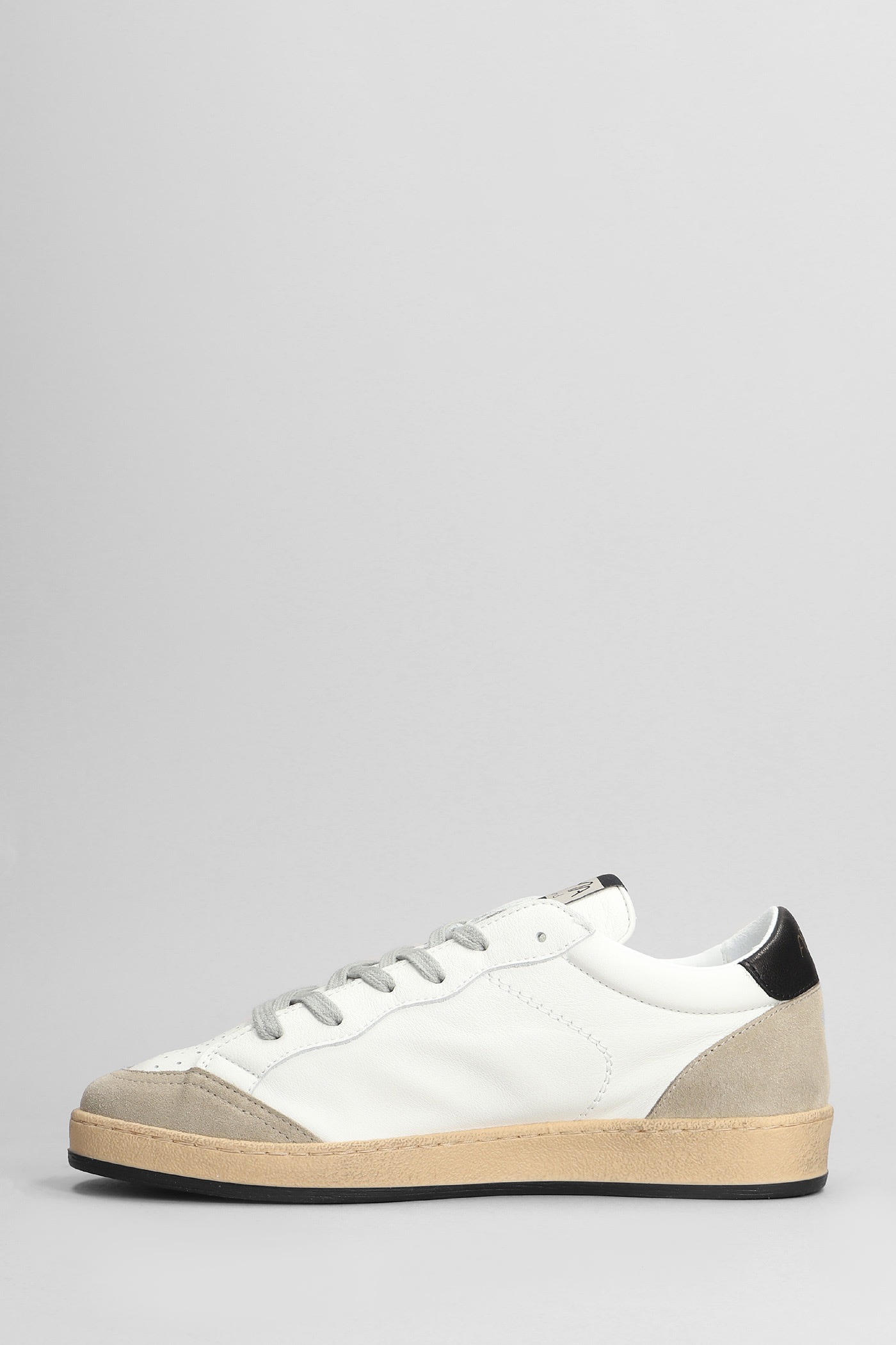 Shop Ama Brand Sneakers In White Suede And Leather