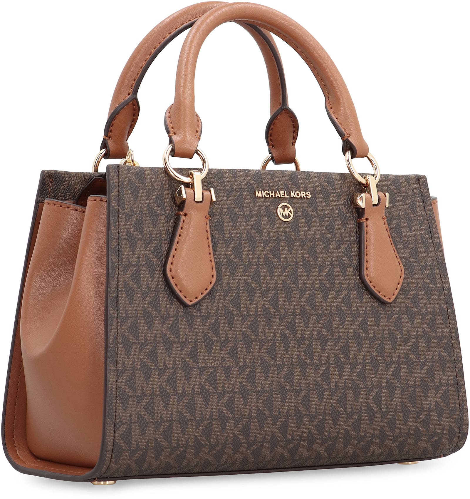 Shop Michael Michael Kors Marilyn Pvc Handbag In Brown