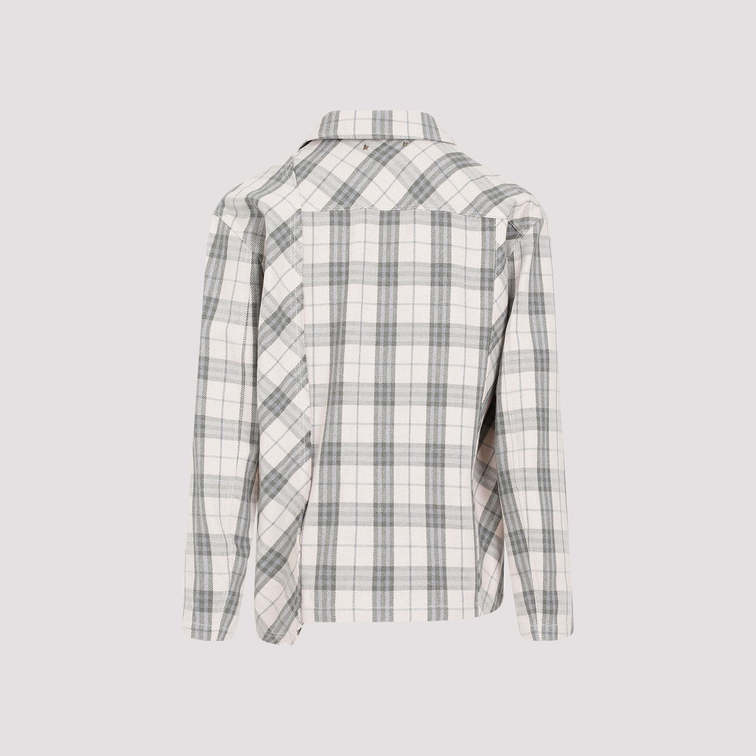 Shop Golden Goose Work Check Shirt In Ecru Green