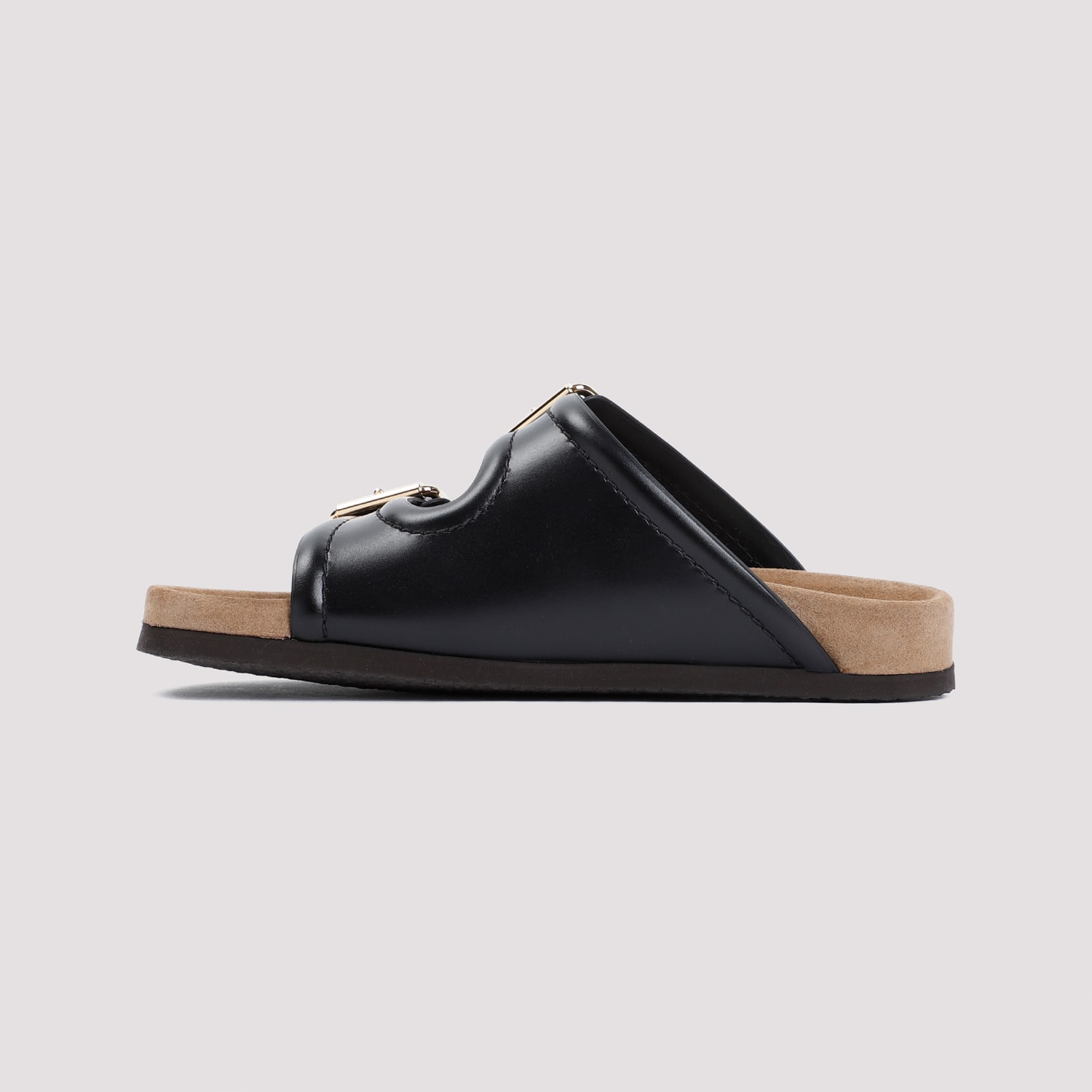 Shop Valentino Fussfriend Slide Sandals In Yvn Nero Sigaro