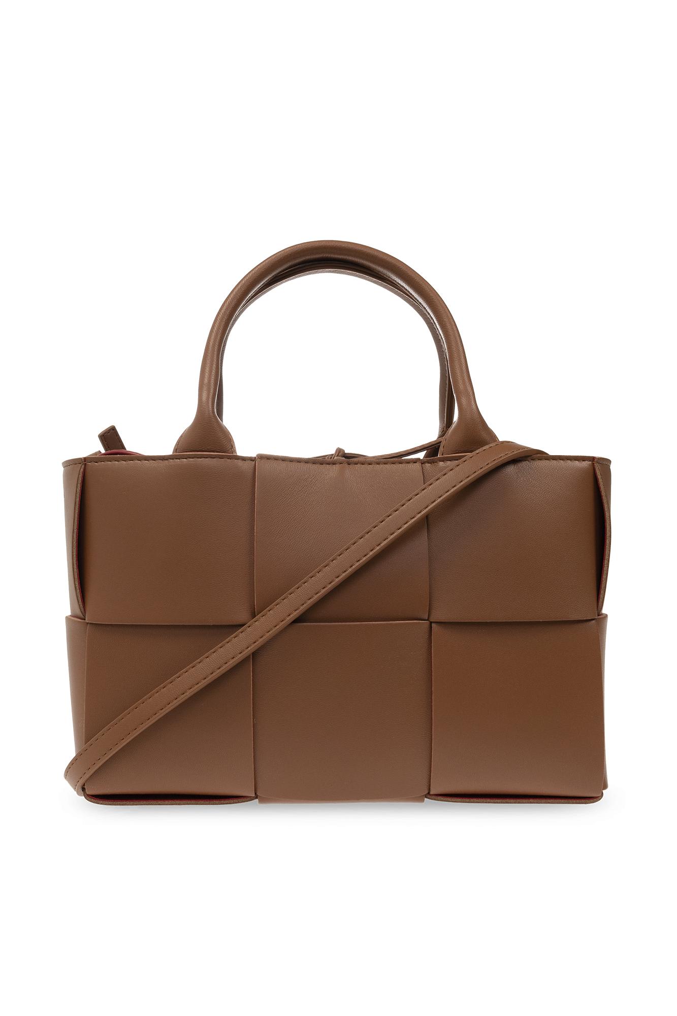 Shop Bottega Veneta Arco Mini Shopper Bag In Wood/wood-a.c-g