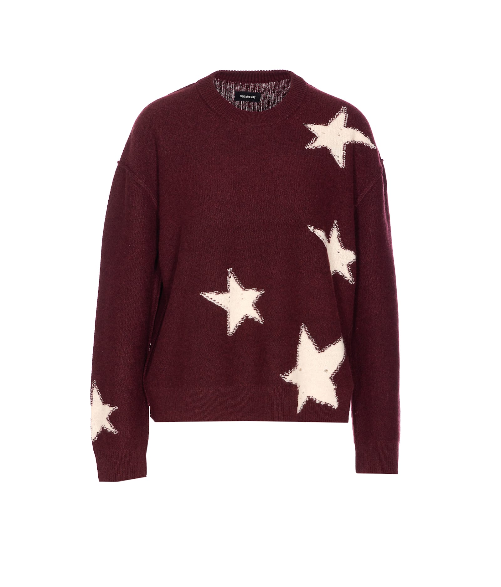 Zadig & Voltaire Markuz Stars Sweater In Burgundy