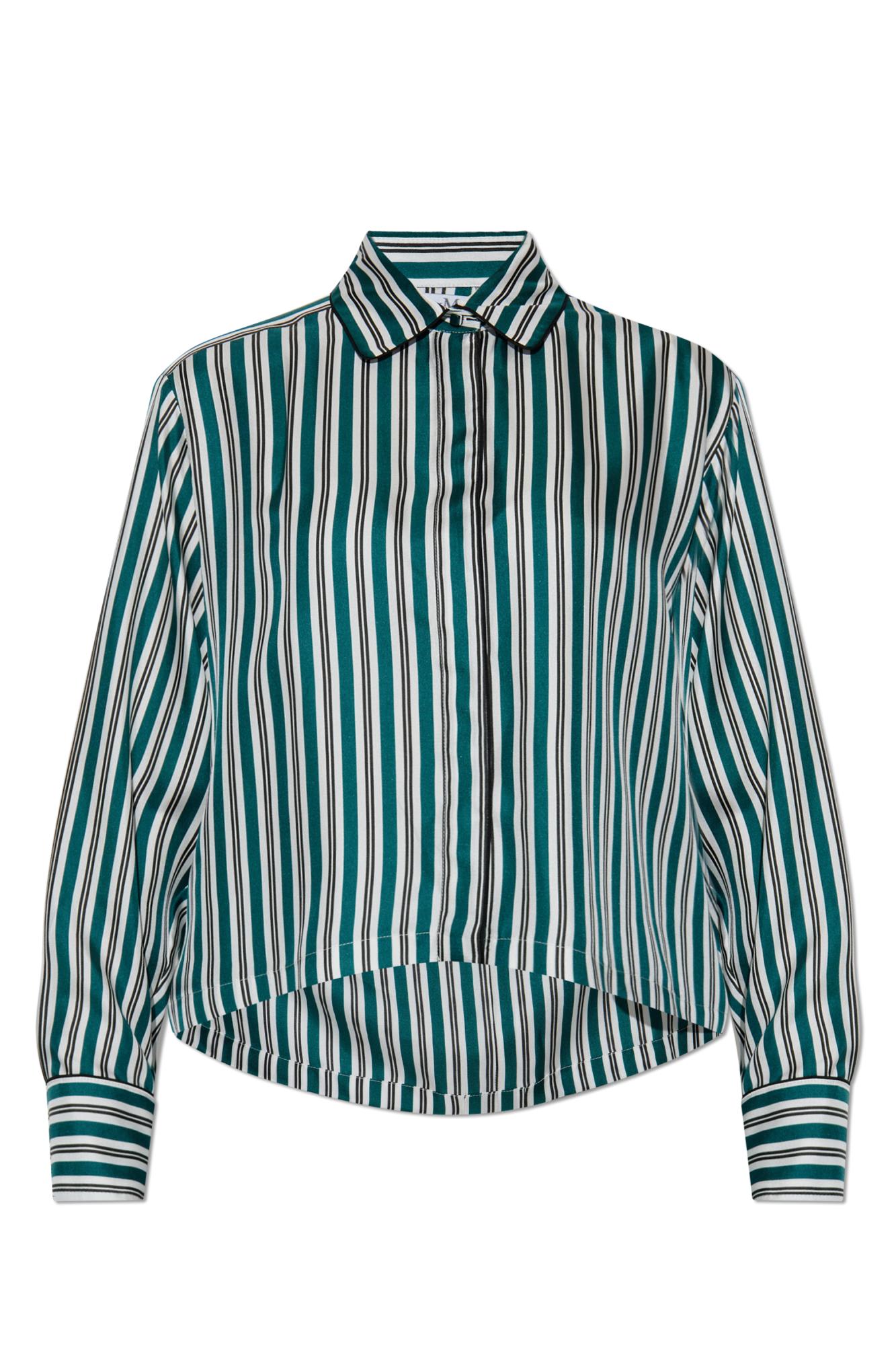 Max Mara Brama Silk Shirt In Green