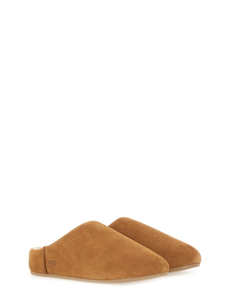 Ugg Slip-on Sandals With Smooth Suede Exterior In Brown