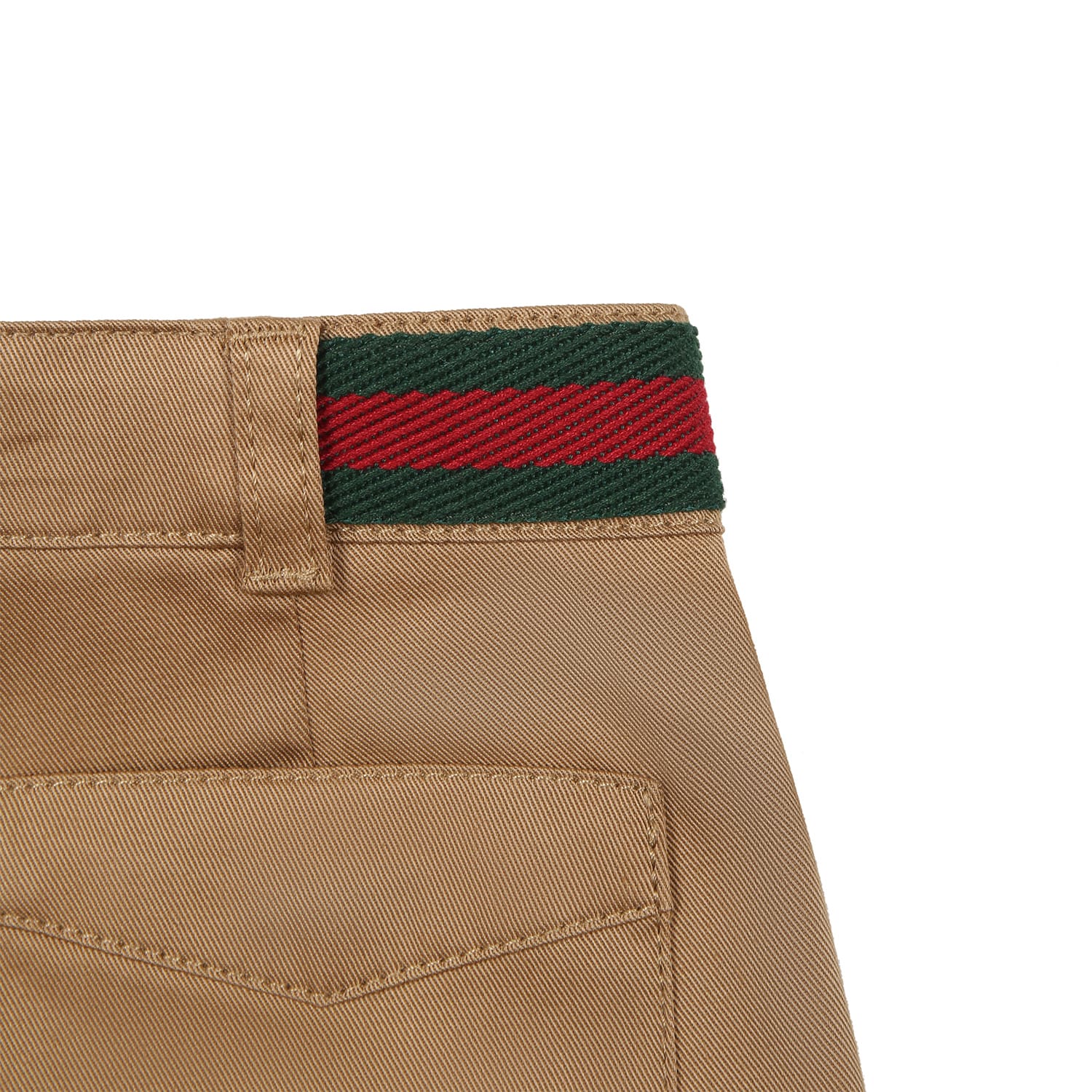 Shop Gucci Beige Shorts For Baby Boy With Web Detail