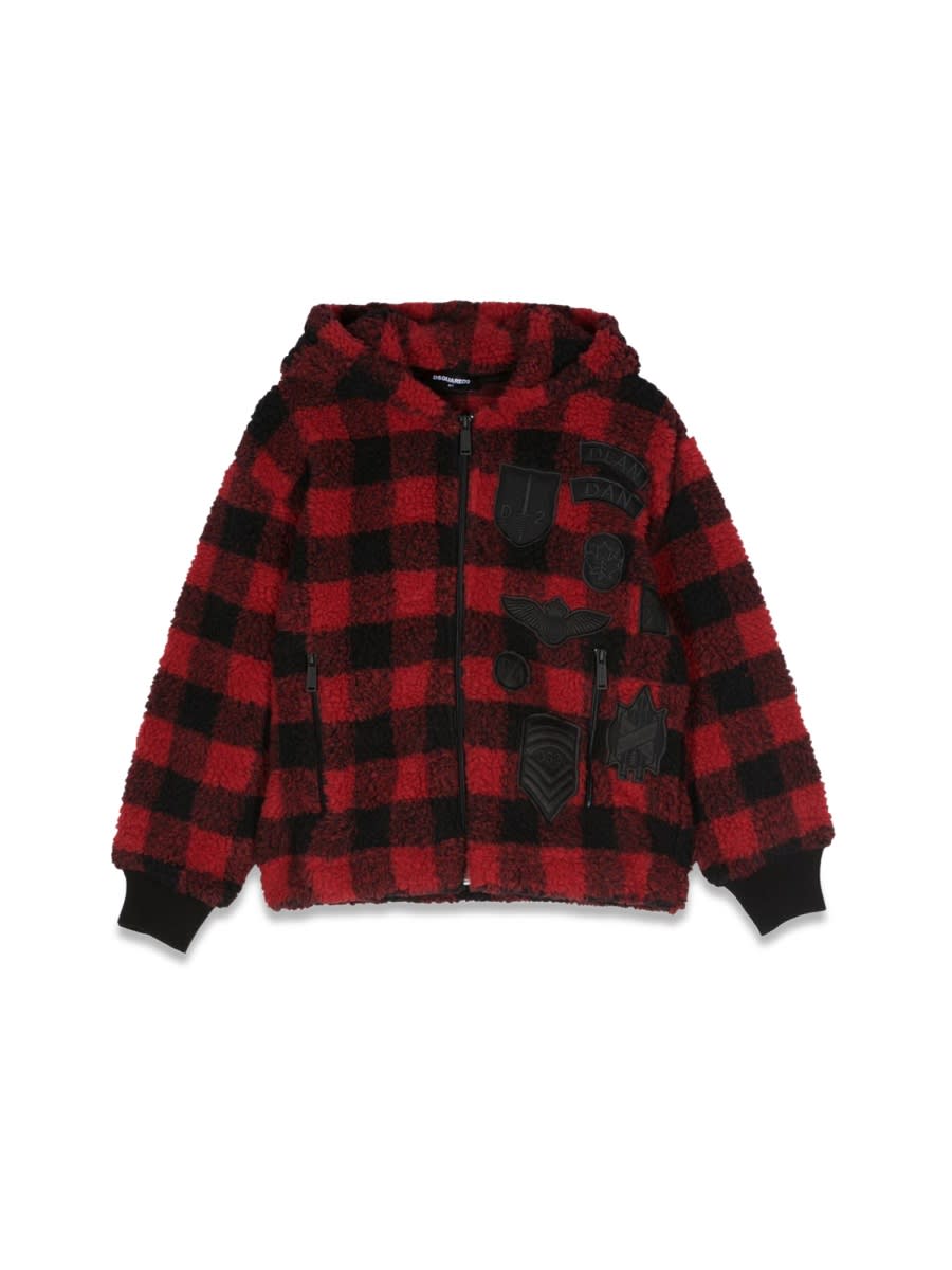 Dsquared2 Kids' Plaid Hoodie In Multicolour