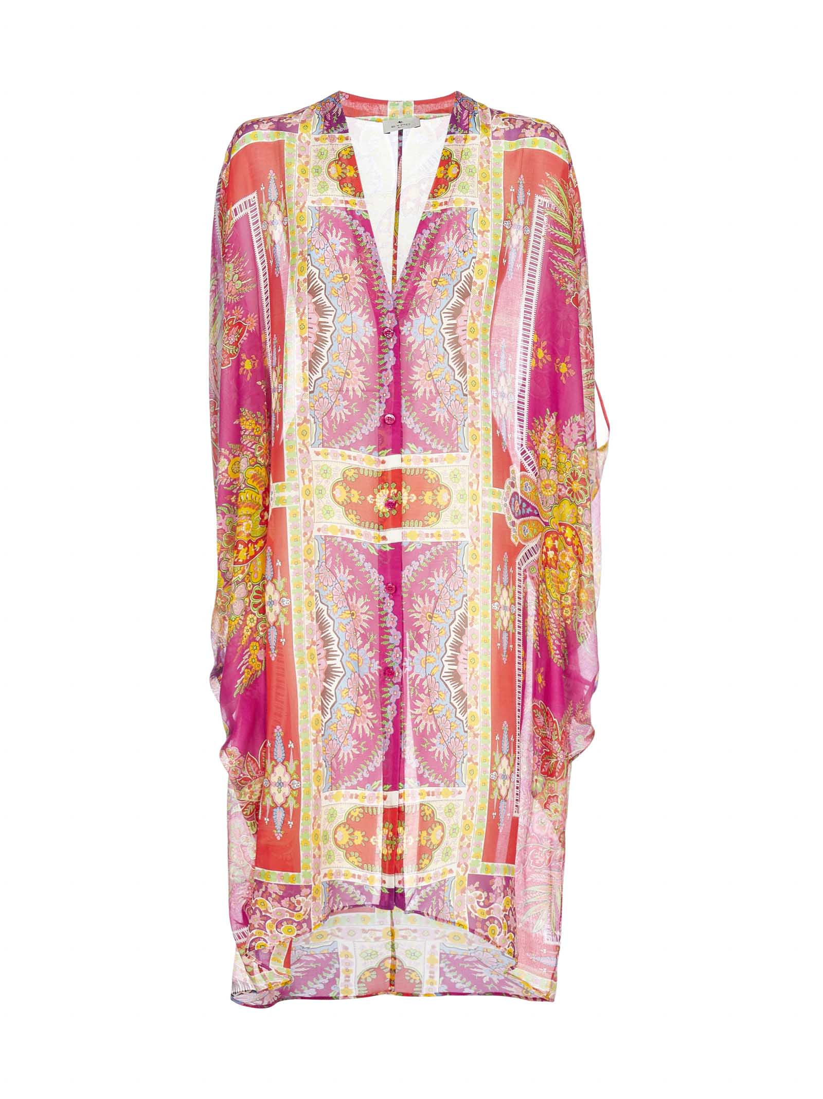 Photo of  Etro Ponza Ethnic Print Silk And Cotton Kaftan- shop Etro Dresses, Silk Dresses online sales