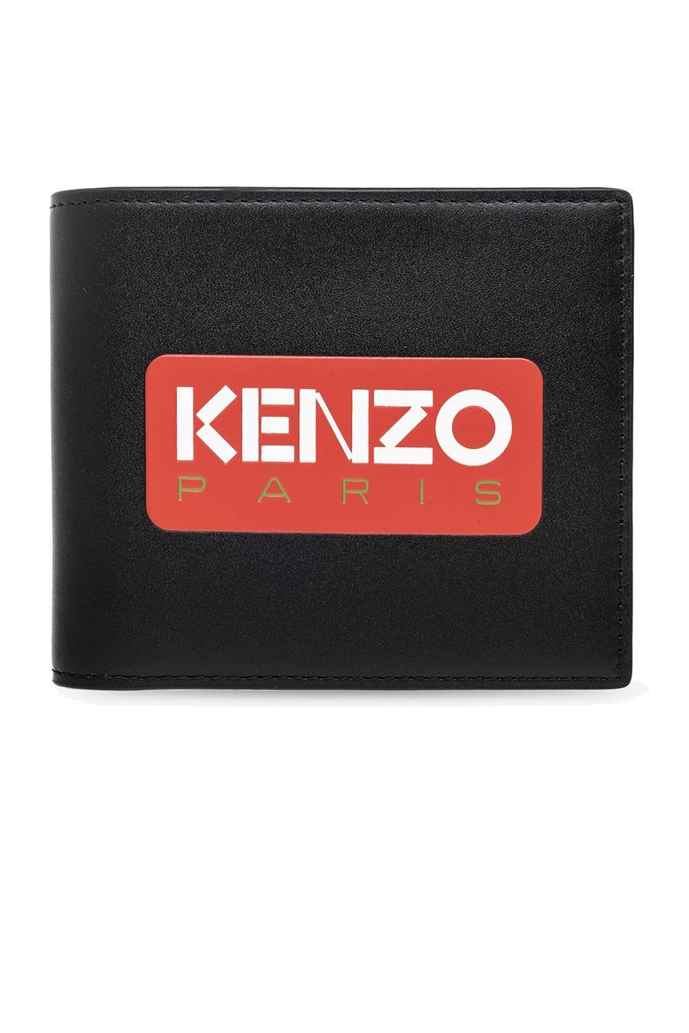 Shop Kenzo Logo Printed Bi-fold Wallet In Black