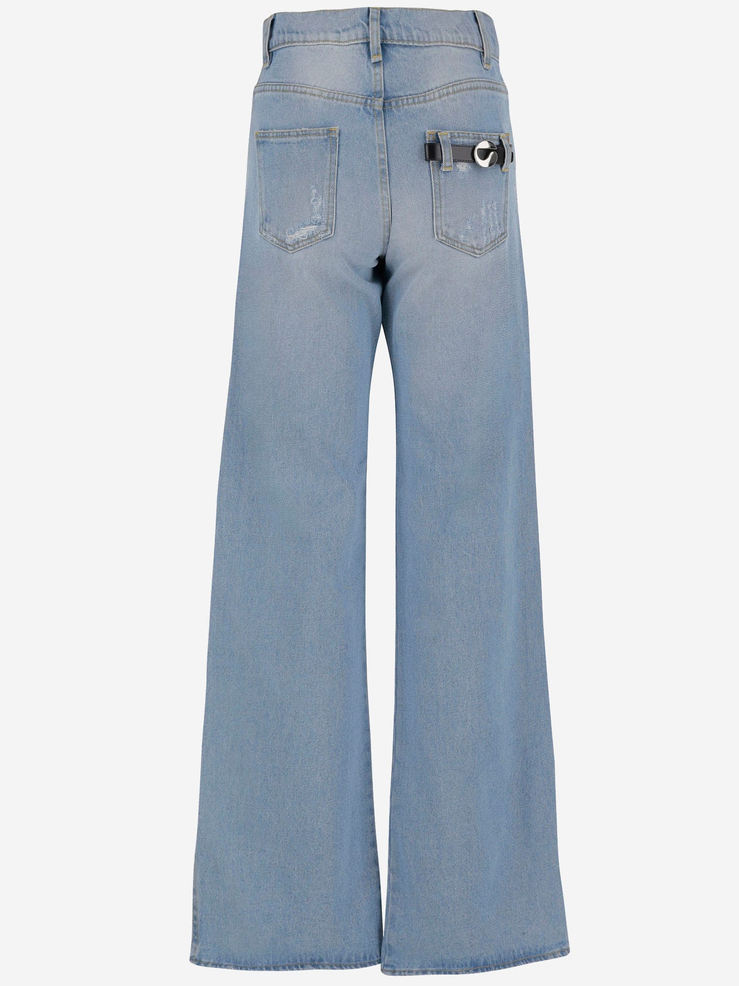 Shop Coperni Cotton Denim Jeans In Light Denim