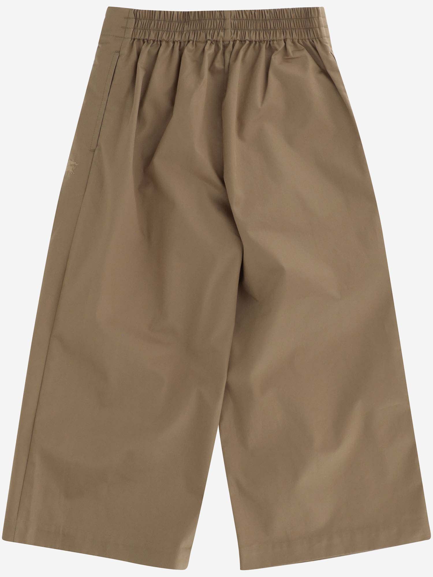 Shop Burberry Cotton Pants With Pleats In Beige