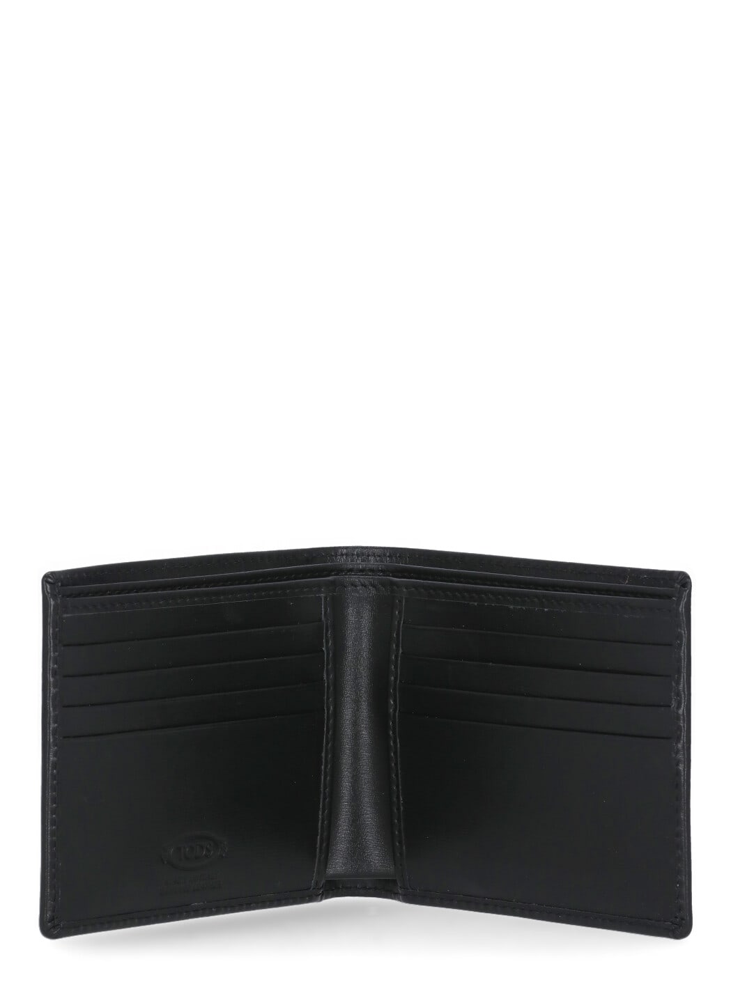 Tod's Logo-plaque Leather Bi-fold Wallet In Black