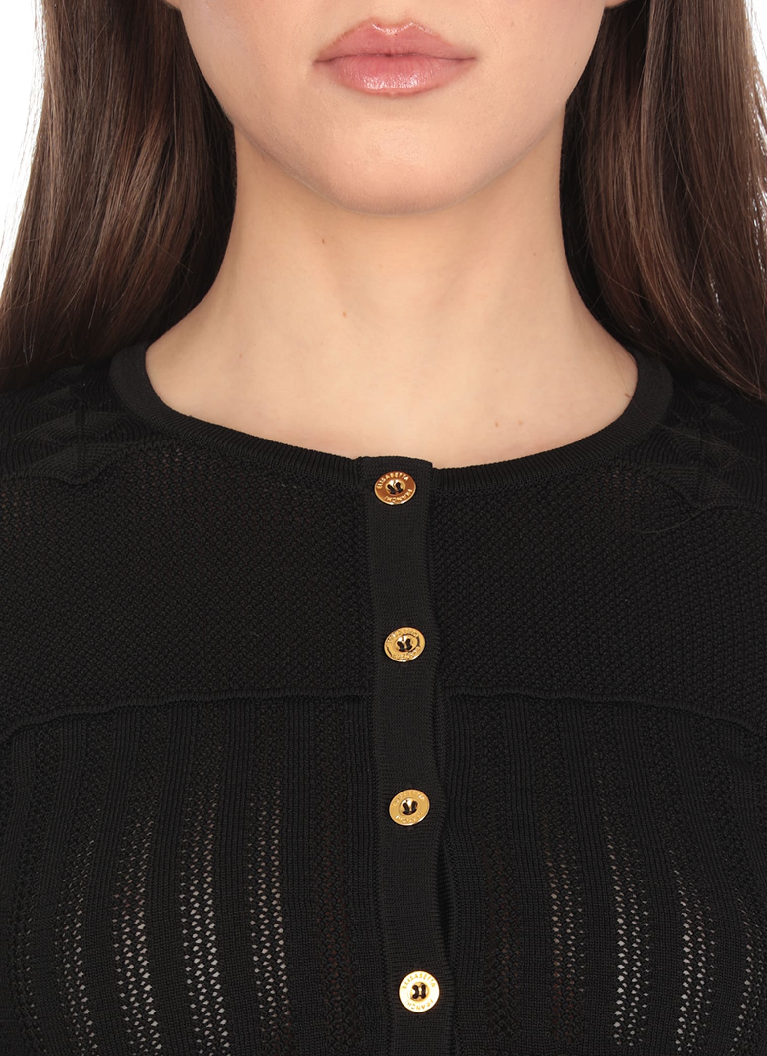 Shop Elisabetta Franchi Viscose Sweater In Black