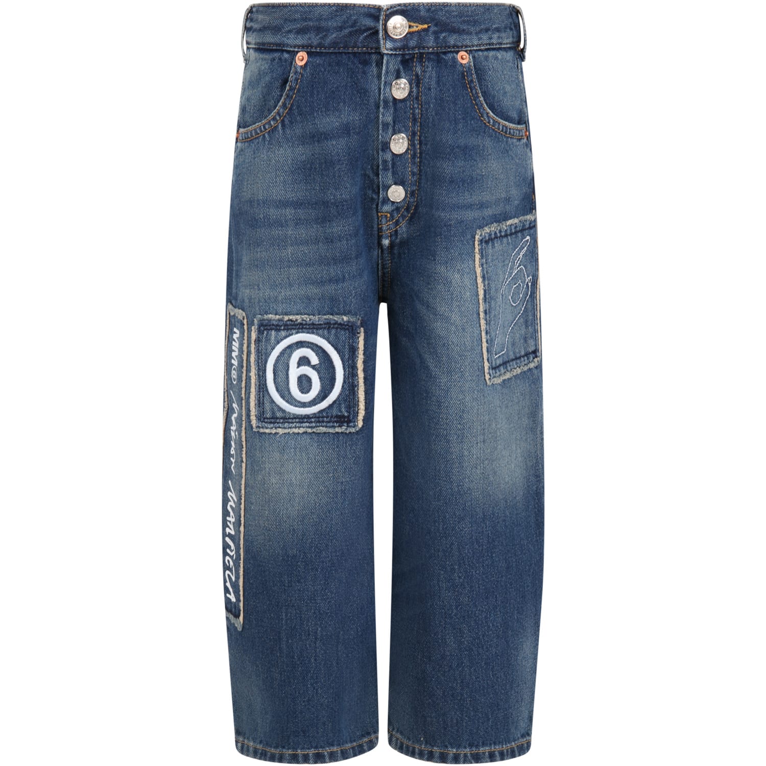 MM6 Maison Margiela Light Blue Jeans For Girl With Patch