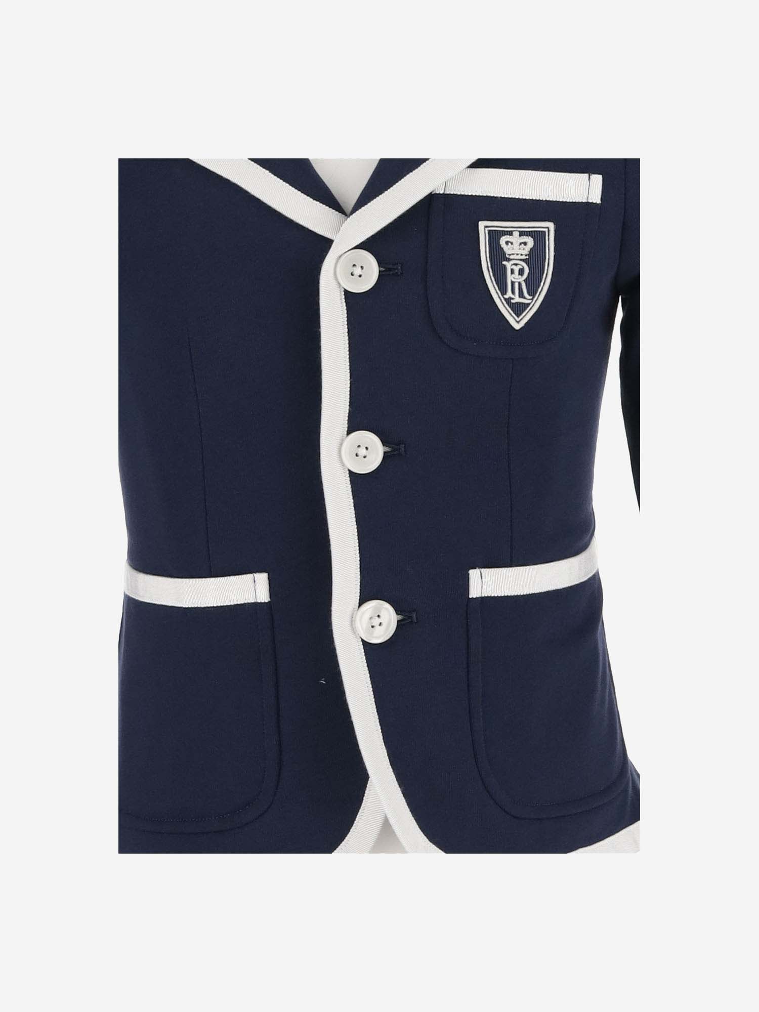 Shop Polo Ralph Lauren Single-breasted Cotton Jacket With Logo