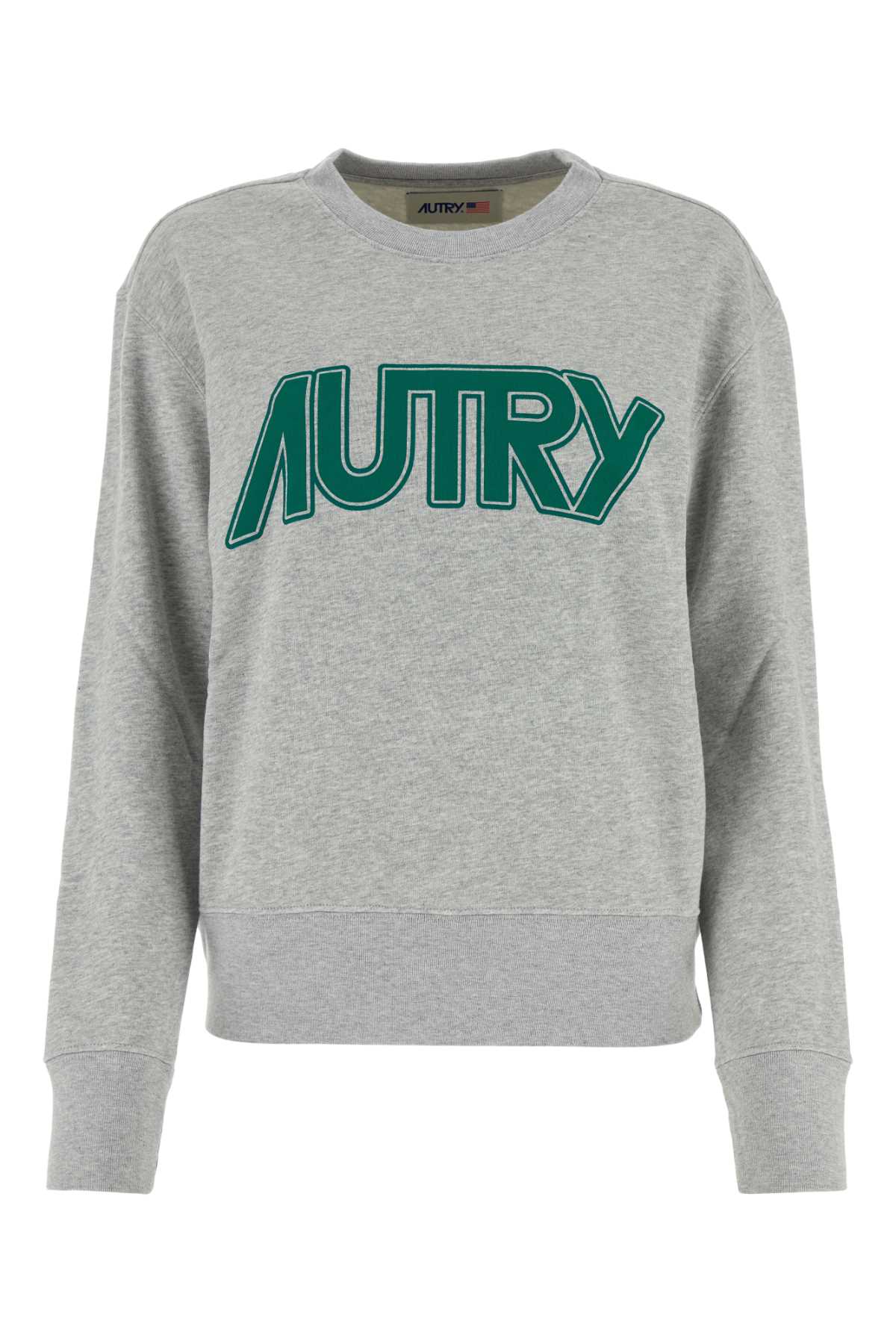 Shop Autry Melange Grey Cotton Sweatshirt In 514m