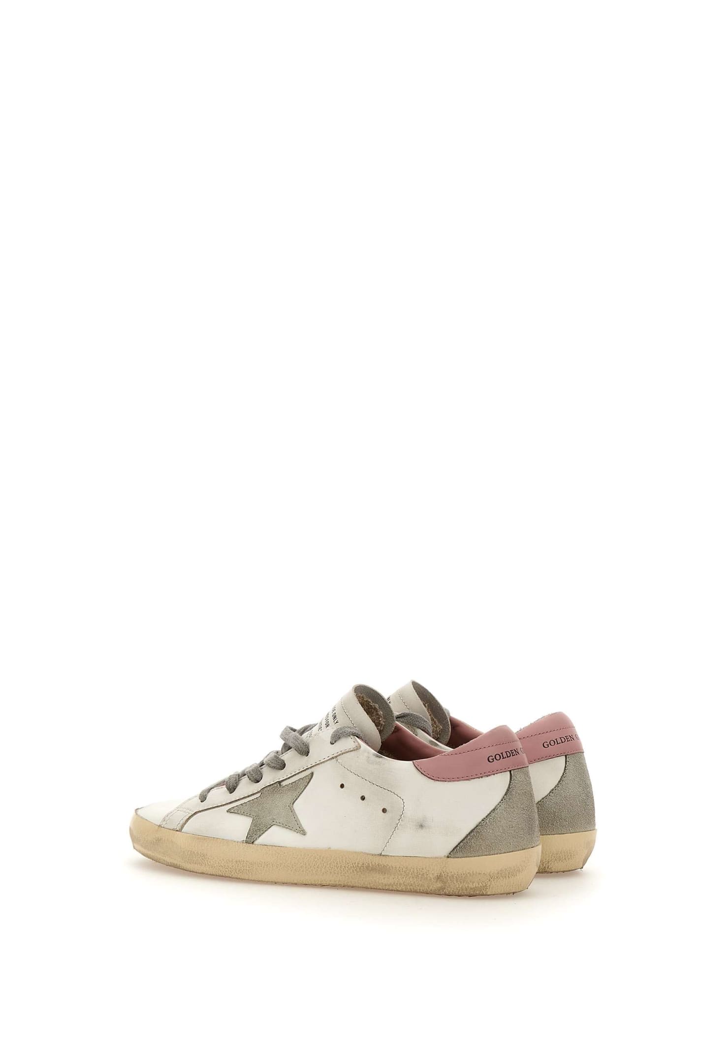 Golden Goose Leather Super-star Sneaker In White/ice/light Pink
