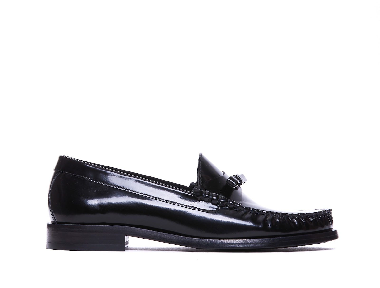 Shop Stuart Weitzman Lottie Bow Loafers In Black