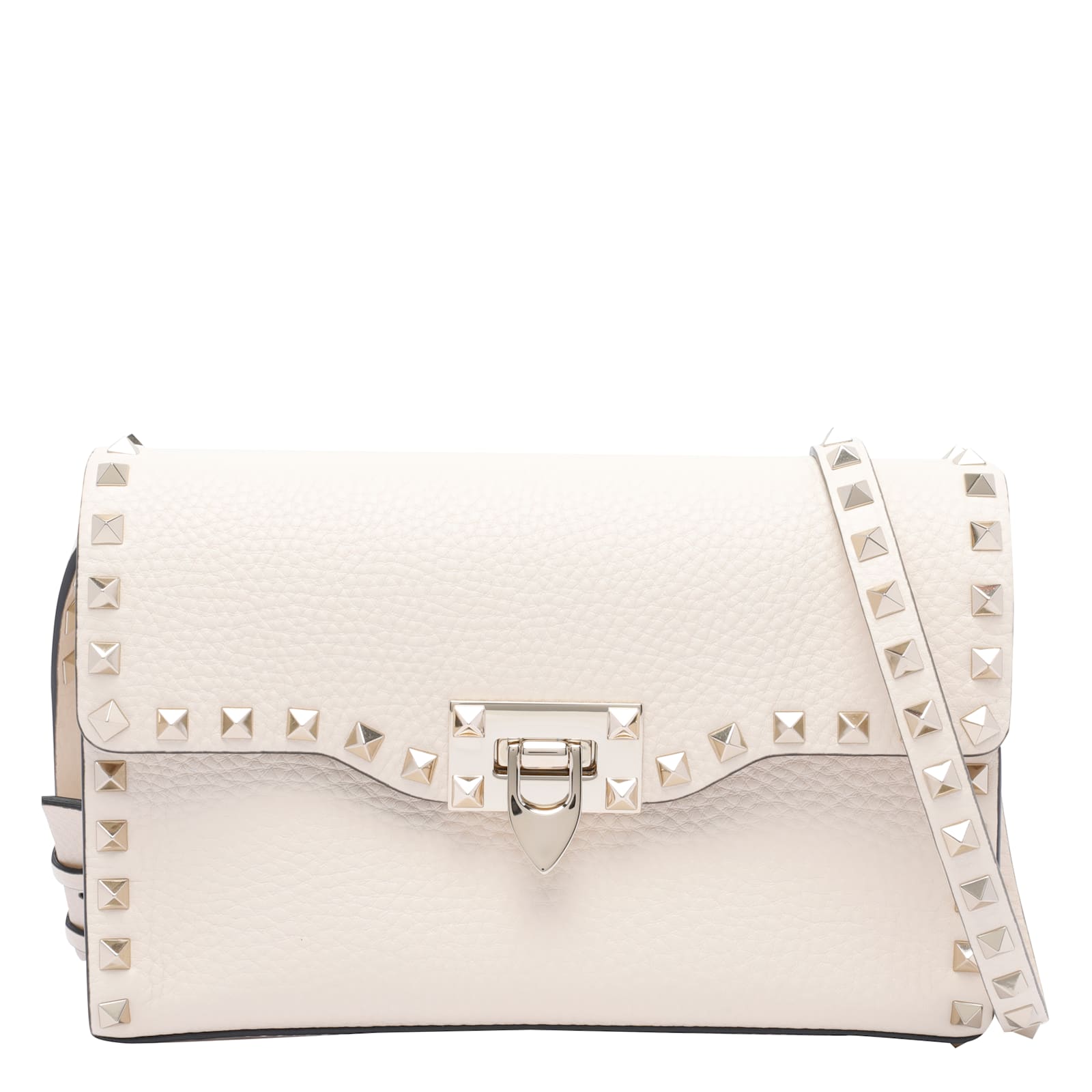 Valentino Rockstud Shoulder Bag In White