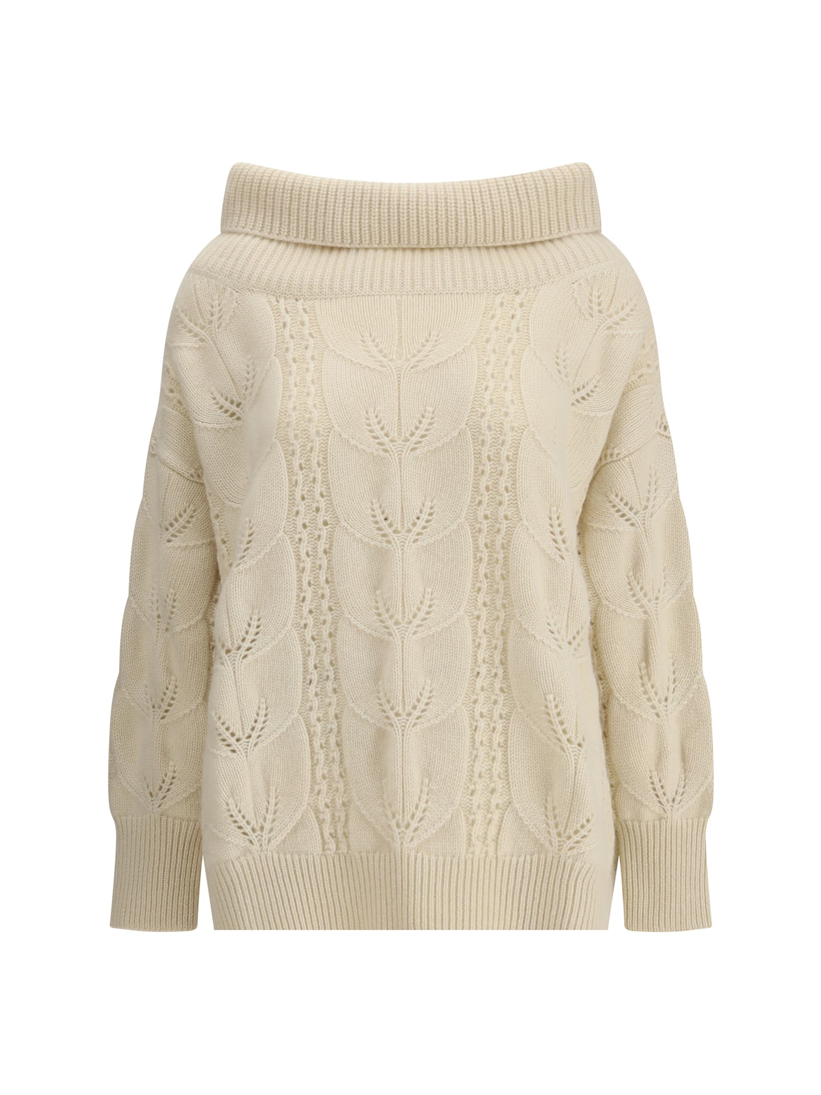 Ermanno Scervino Oversized Perforated Sweater In Neutral