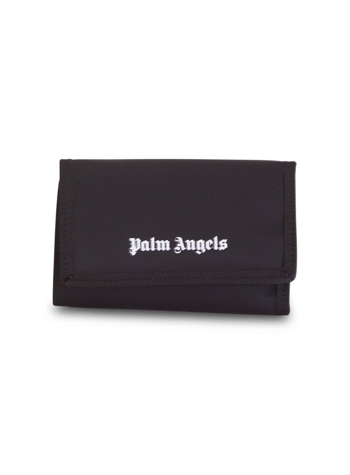 Palm Angels Logo Print Folded Wallet In Nero