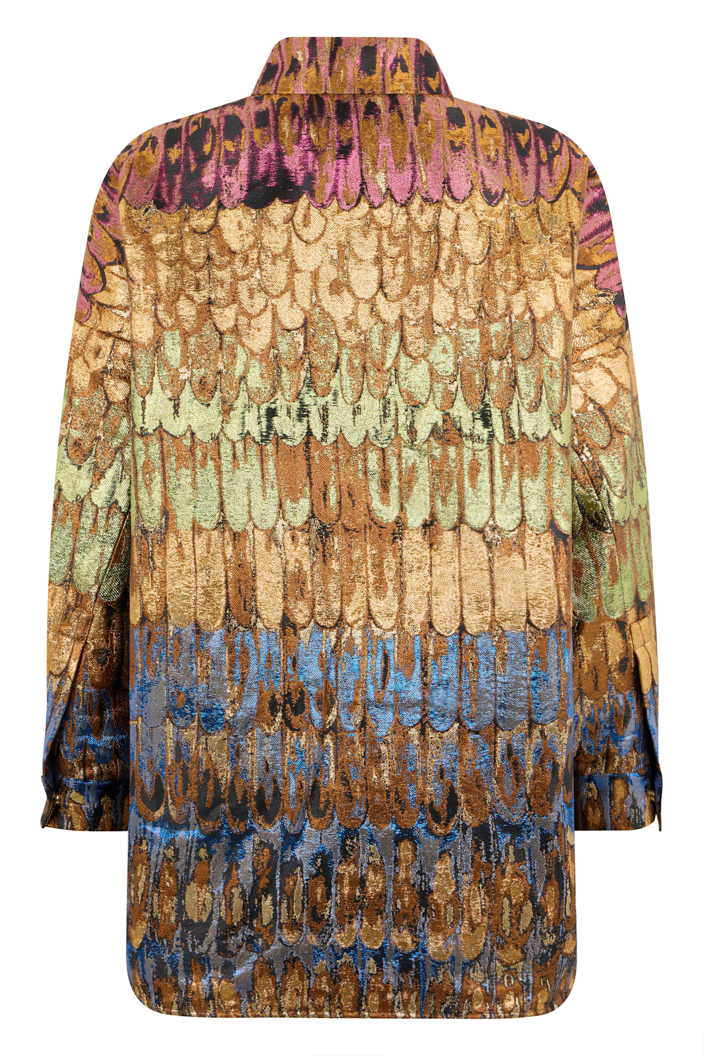Valentino Golden Wings Multicolor Brocade Overshirt Woman Multicoloured 38 In Multi