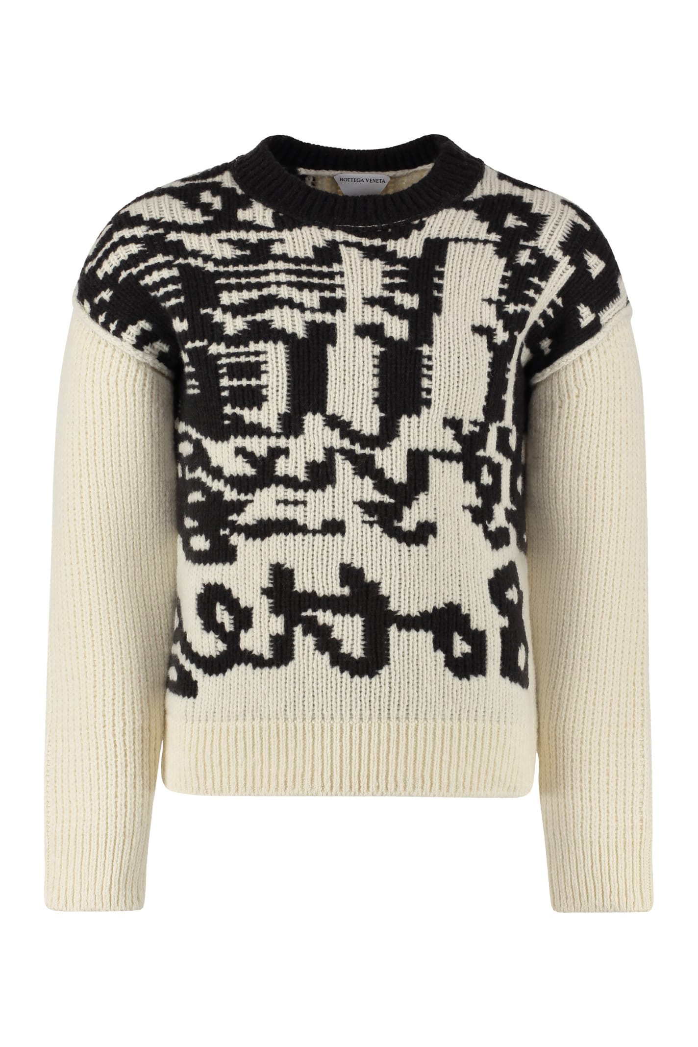 Shop Bottega Veneta Crew-neck Wool Sweater In Fondente