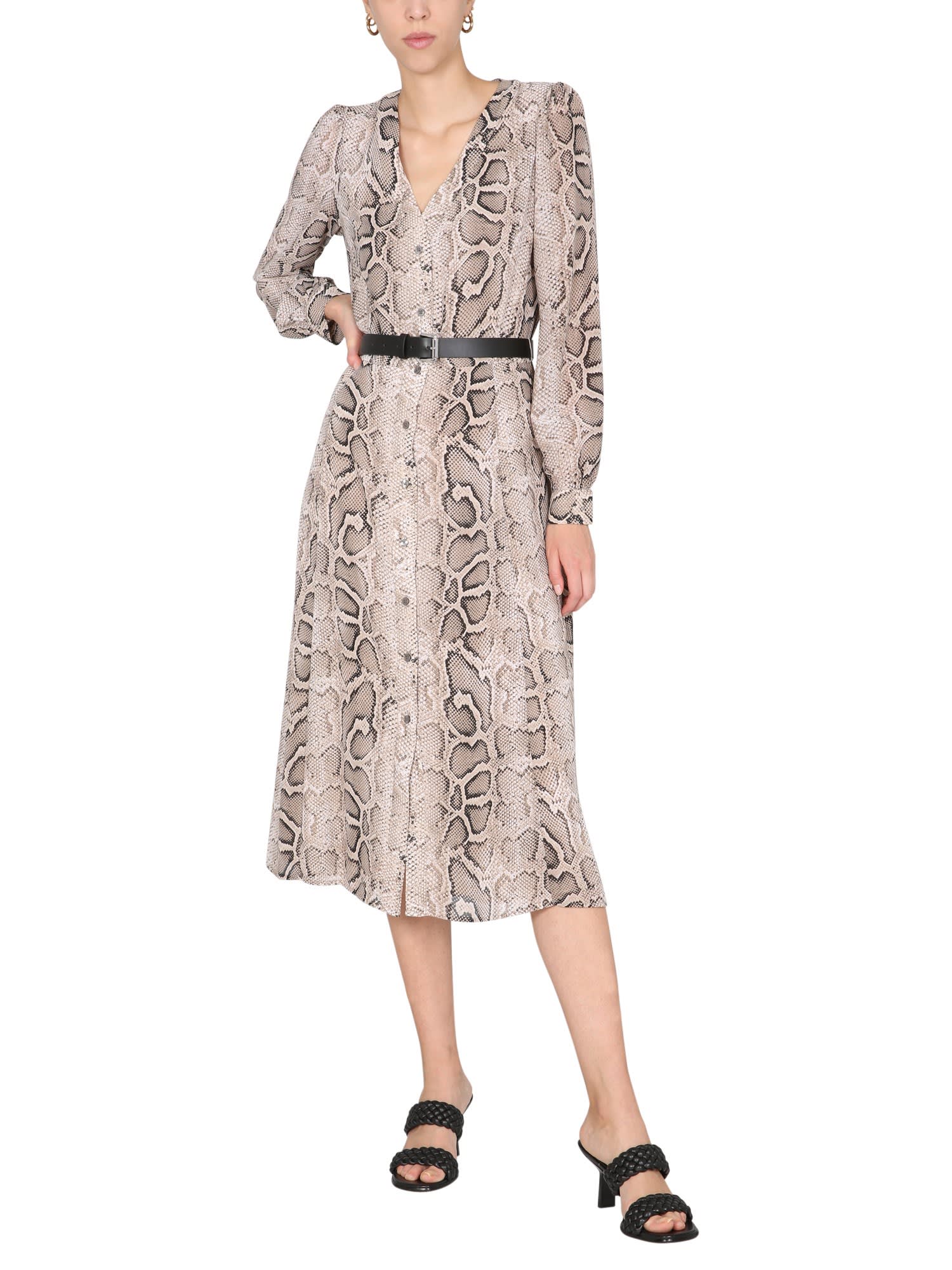 Photo of  MICHAEL Michael Kors Midi Dress With Python Print- shop MICHAEL Michael Kors Dresses, Midi Dresses online sales