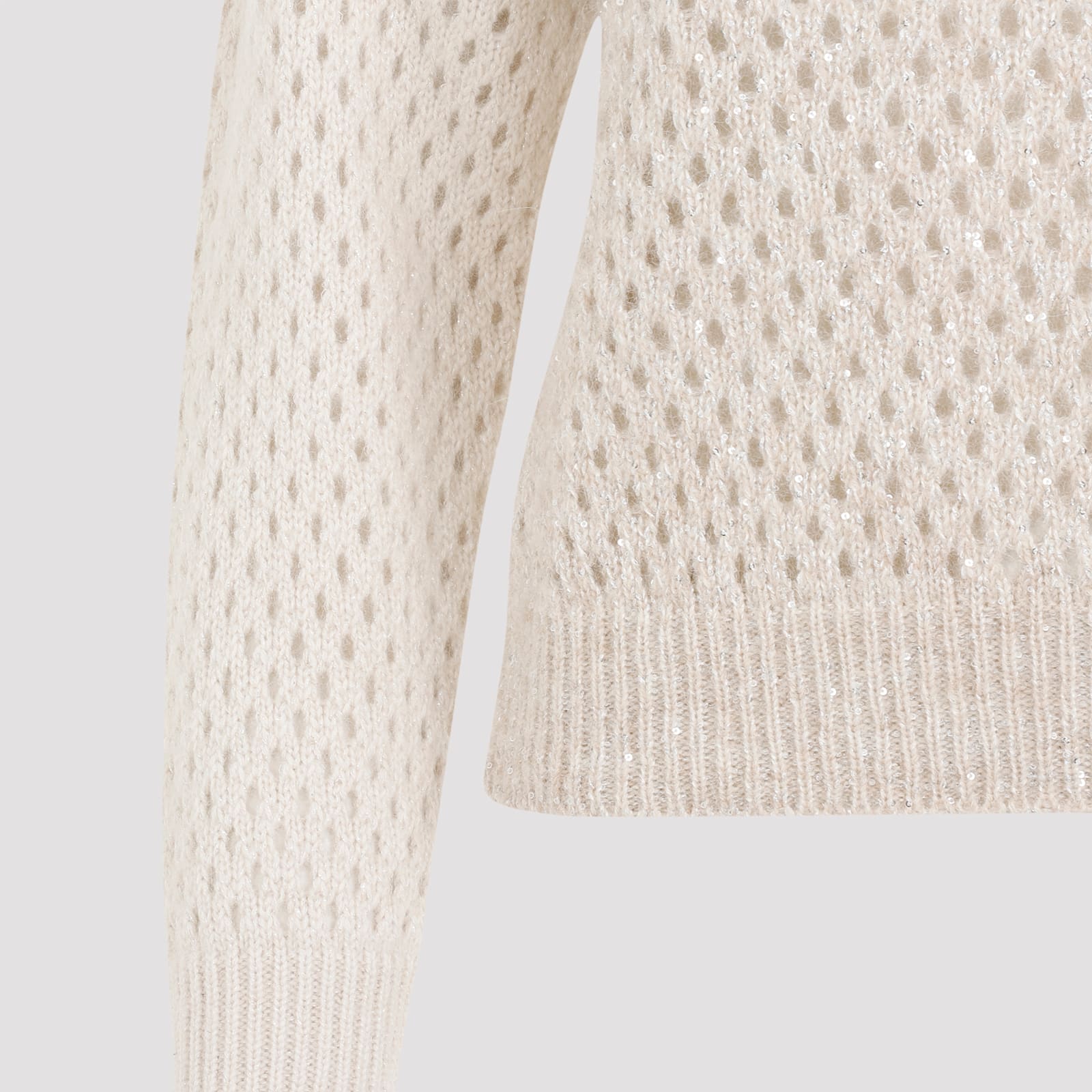 Shop Peserico Rete Sweater In Beige