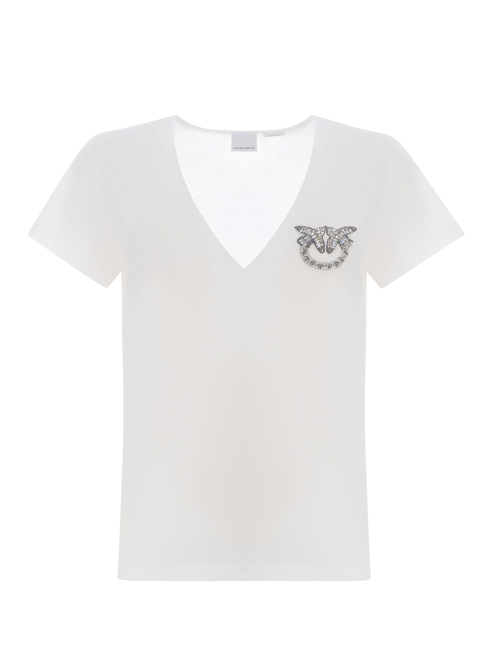 Shop Pinko T-shirt  Turbato Made Of Cotton Jersey In Bianco