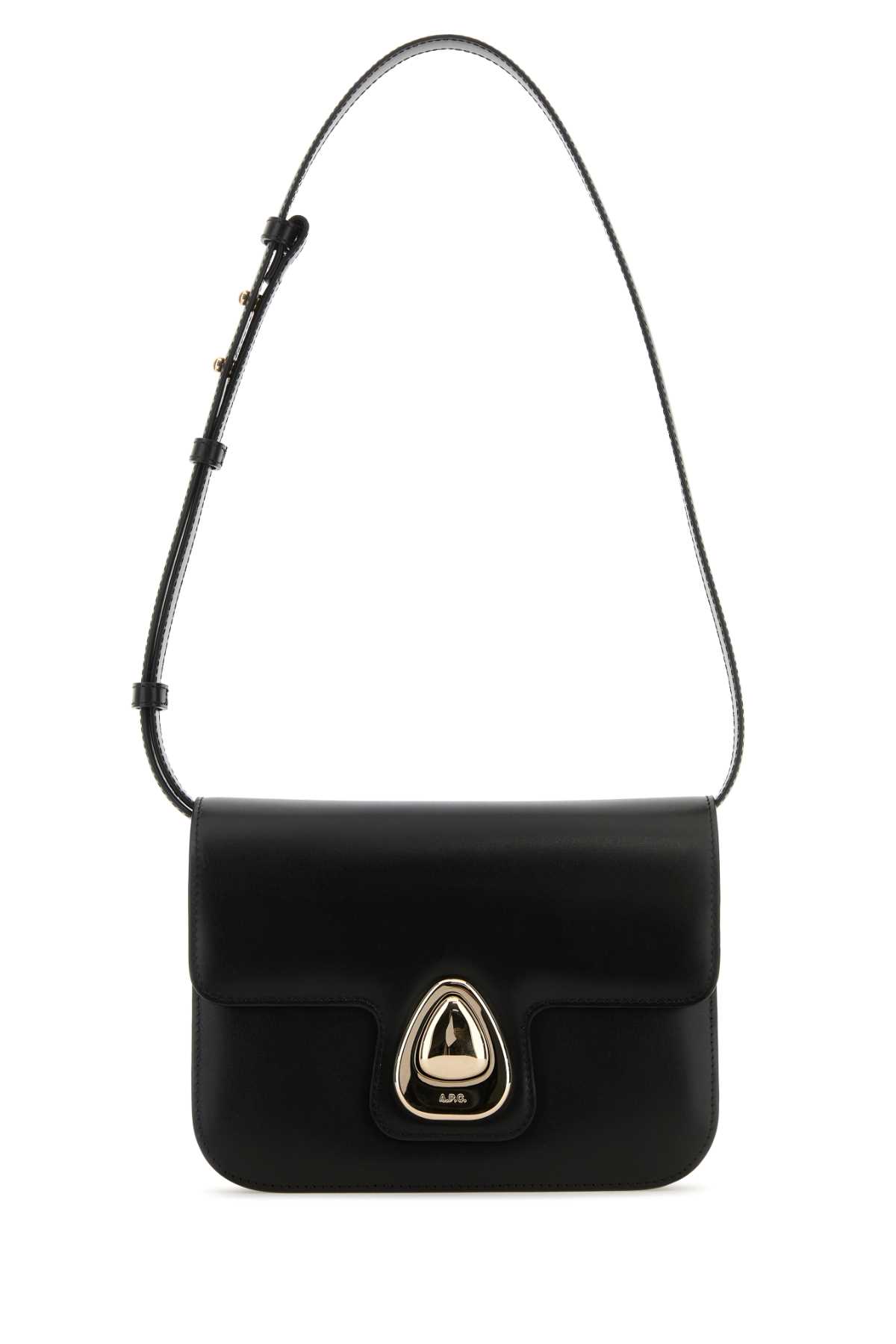 Shop Apc Black Leather Small Astra Crossbody Bag In Noir