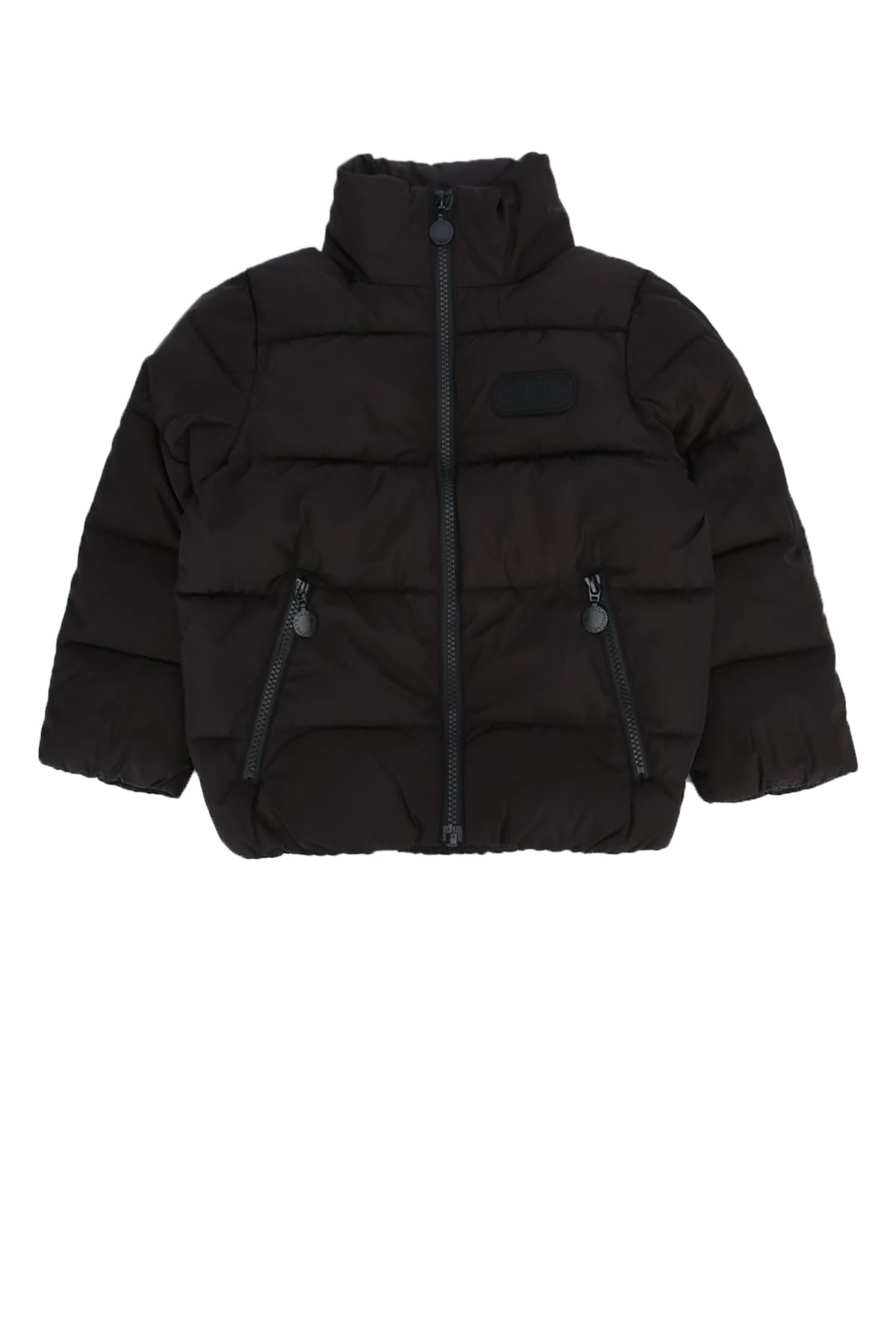 Stella Mccartney Quilted Padded Jacket With Logo In Black