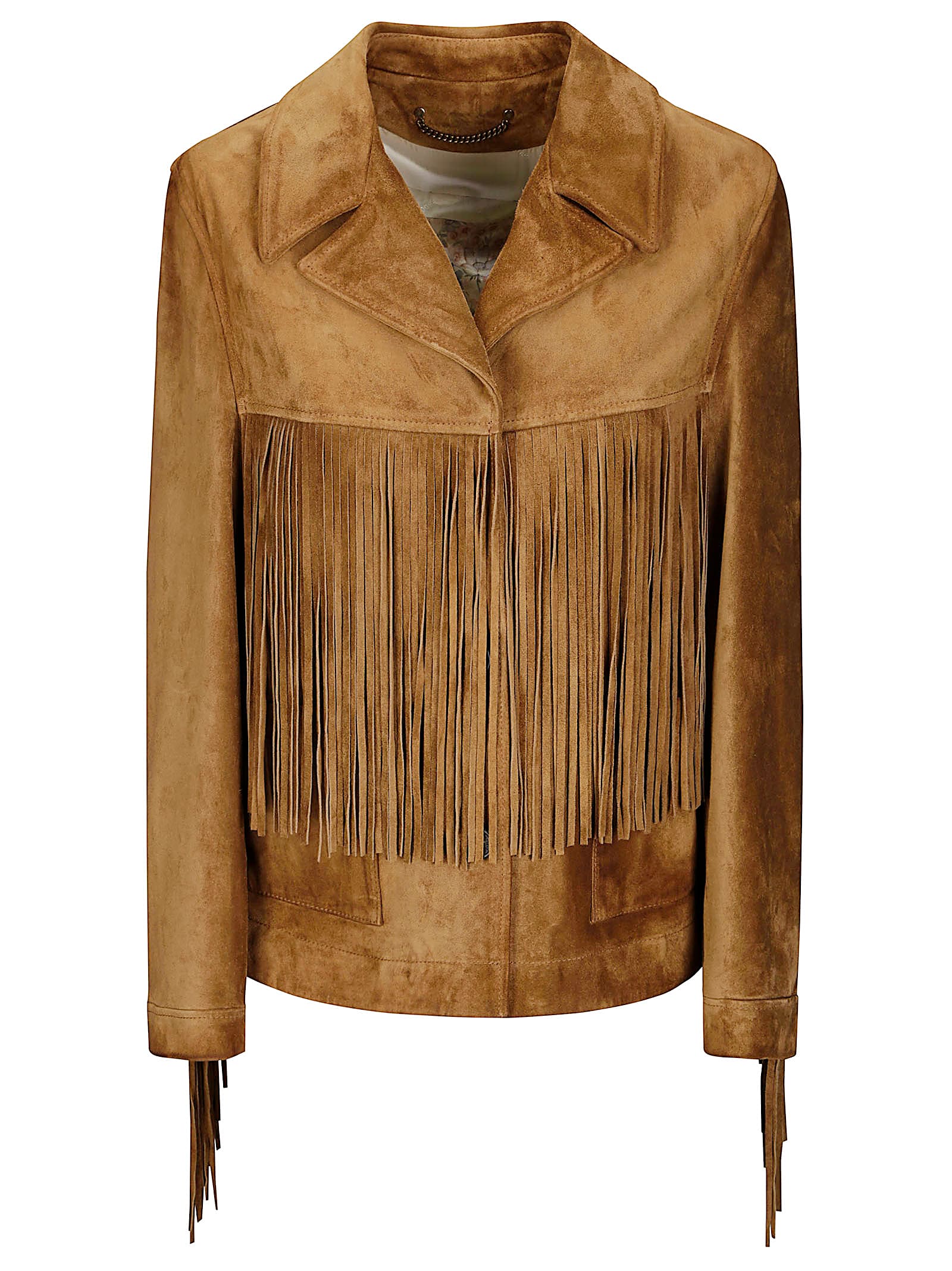 Golden Goose Journey Ws Jacket With Fringes In Waxed Calf Leat In Brown