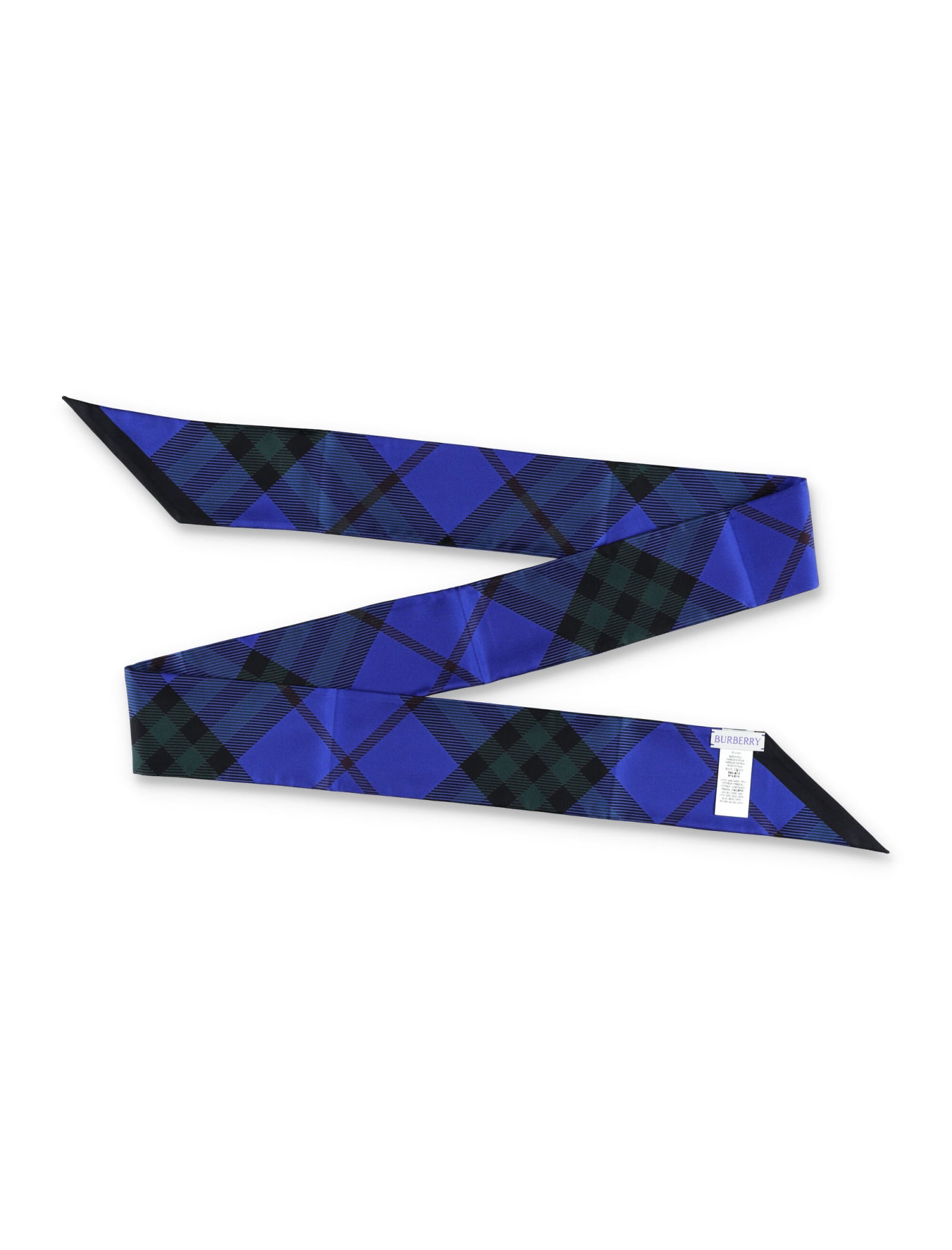Shop Burberry Check Silk Scarf In Knight