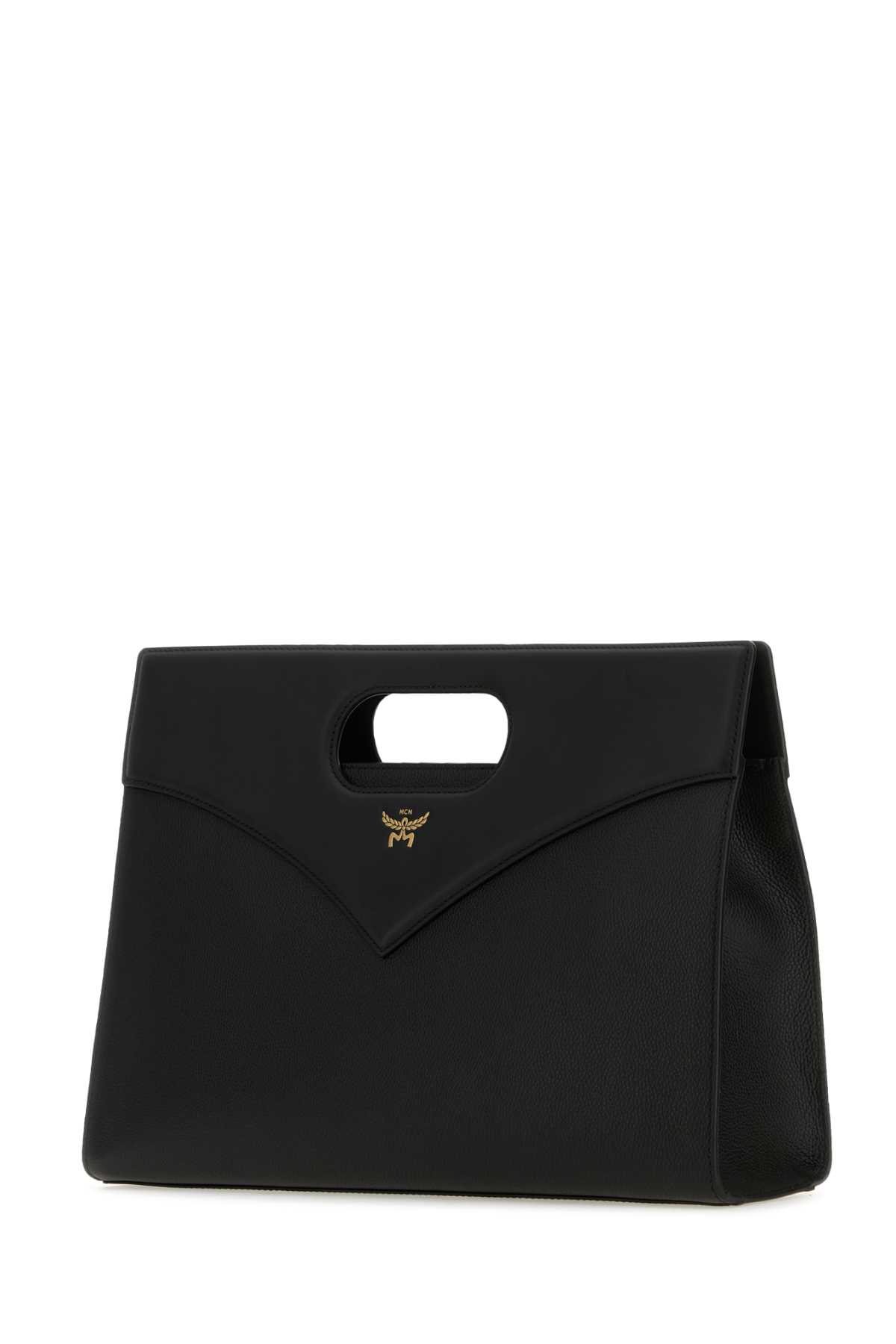 Mcm Black Leather Diamond Handbag