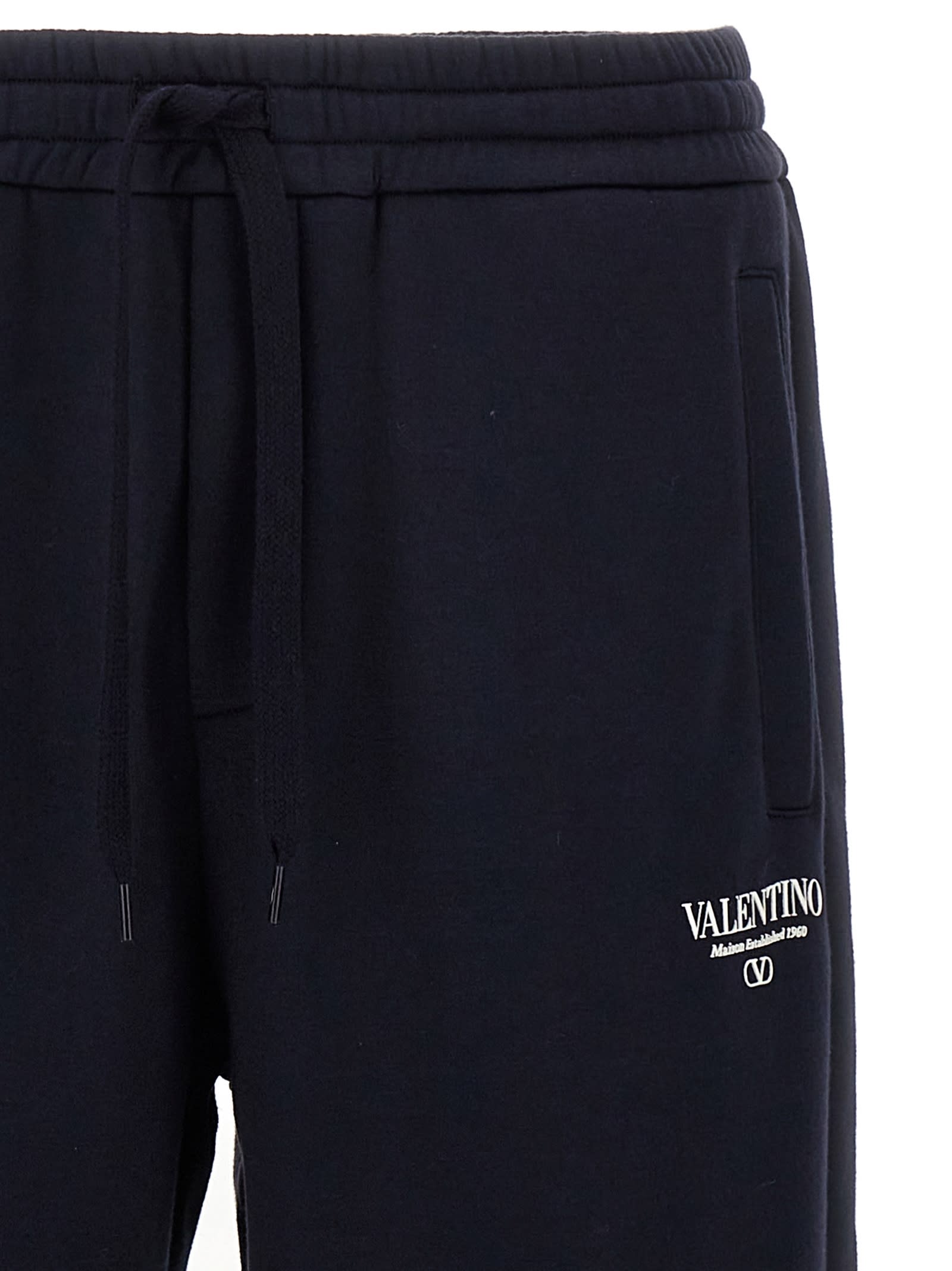 Shop Valentino Logo Print Joggers In Blue